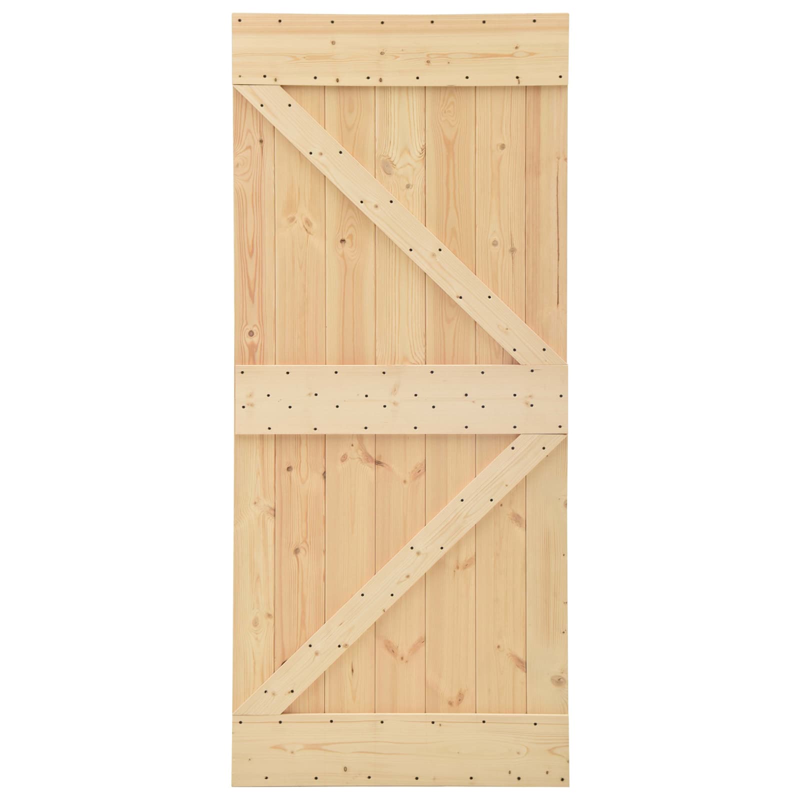 Klizna vrata Prirodna i crna 90 x 210 cm Masivna borovina