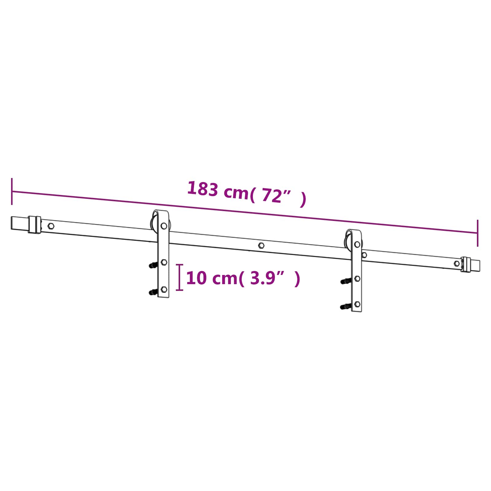 Klizna vrata Prirodna i crna 70 x 210 cm Čvrsta borovina