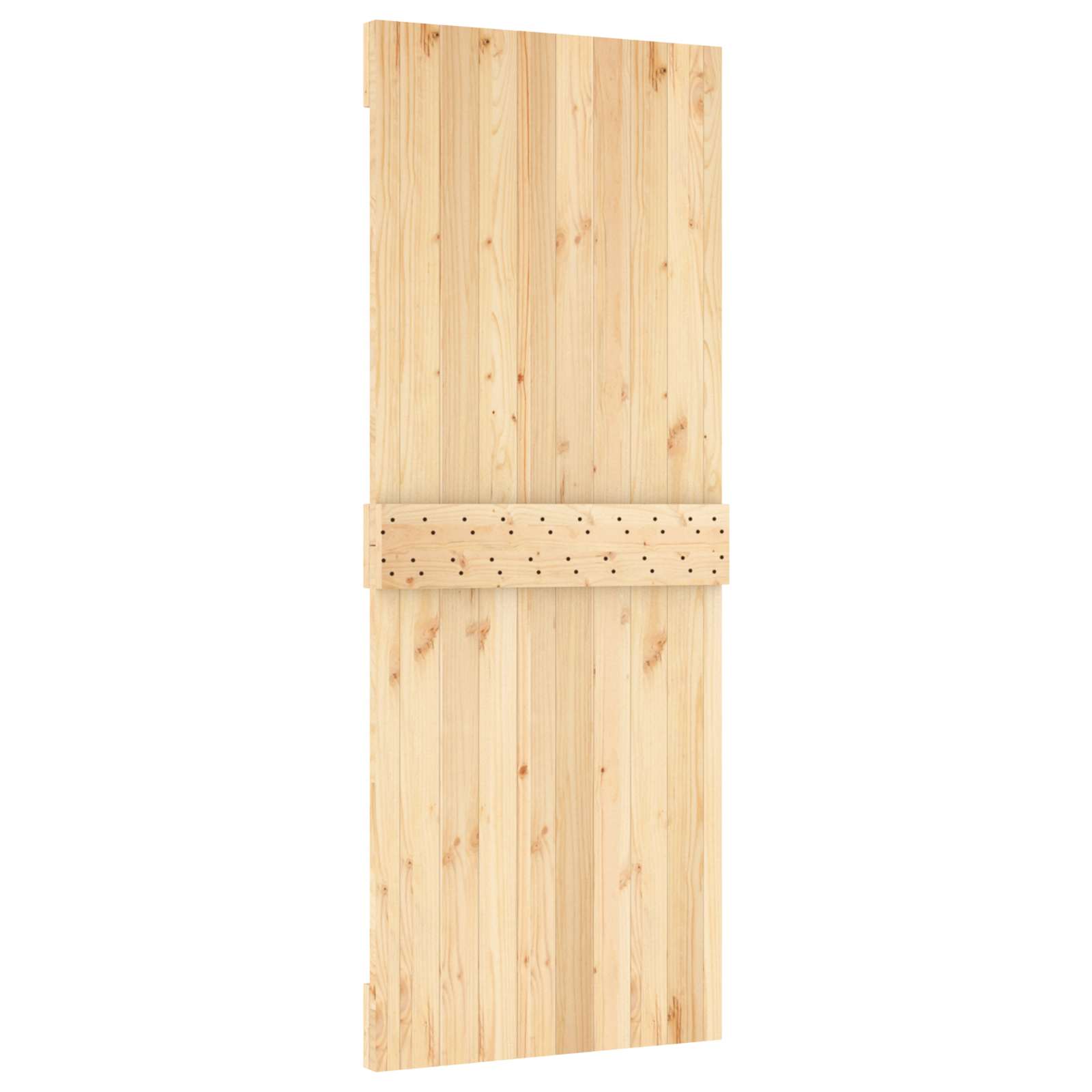 Klizna vrata Prirodna i crna 80 x 210 cm Čvrsta borovina