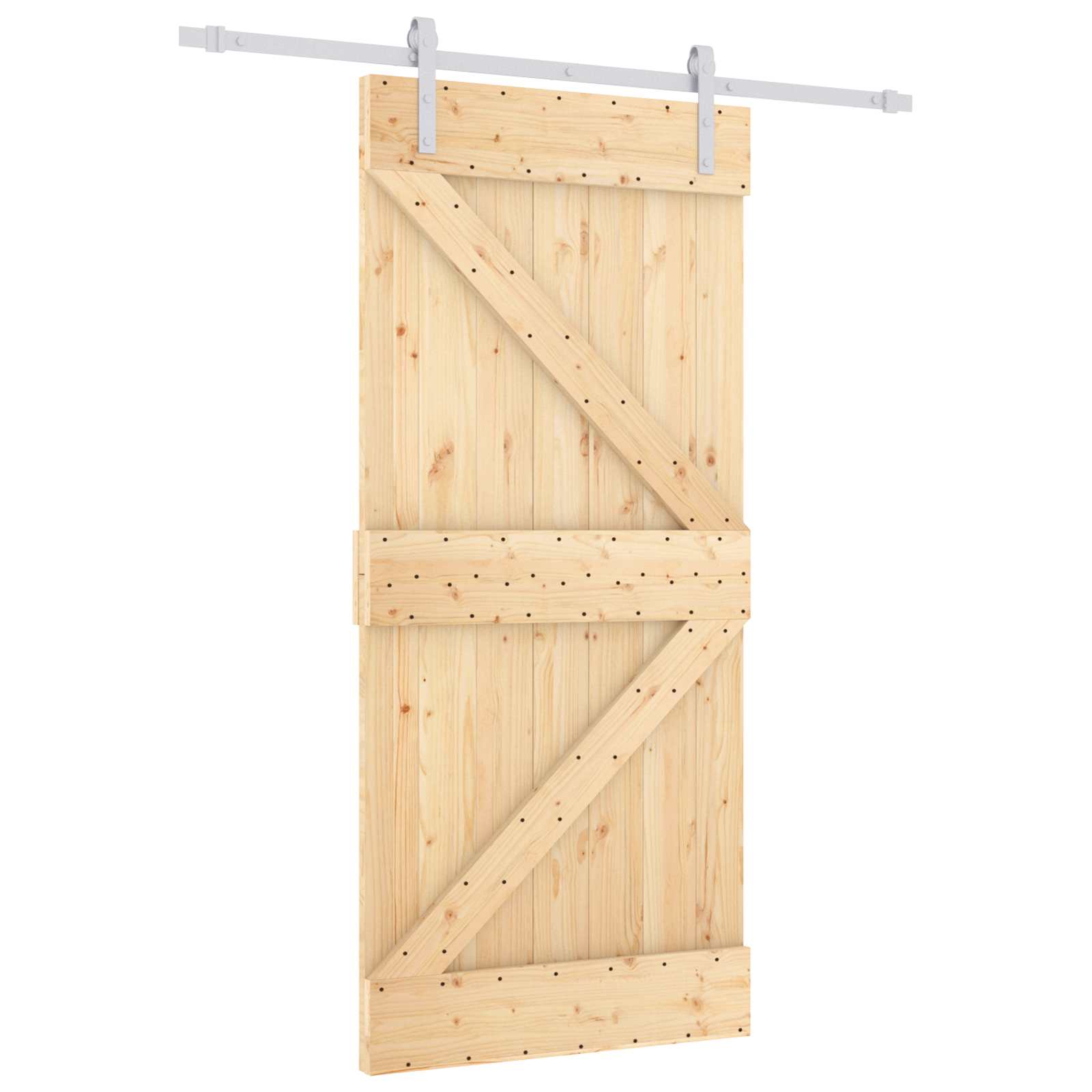 Klizna vrata Prirodna i bijela 90 x 210 cm Masivna borovina