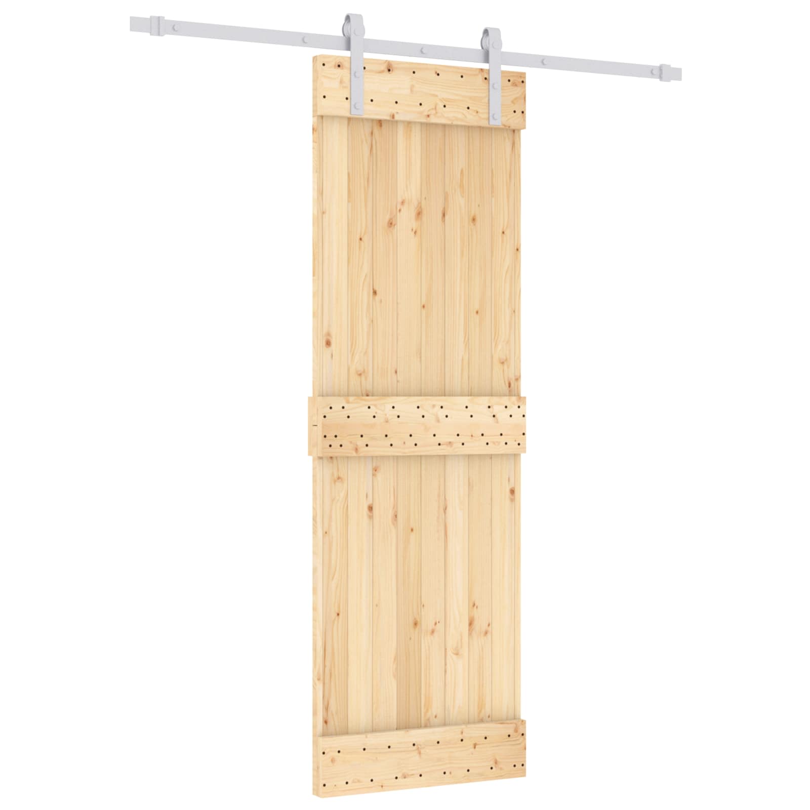 Klizna vrata Prirodna i bijela 70 x 210 cm Čvrsta borovina