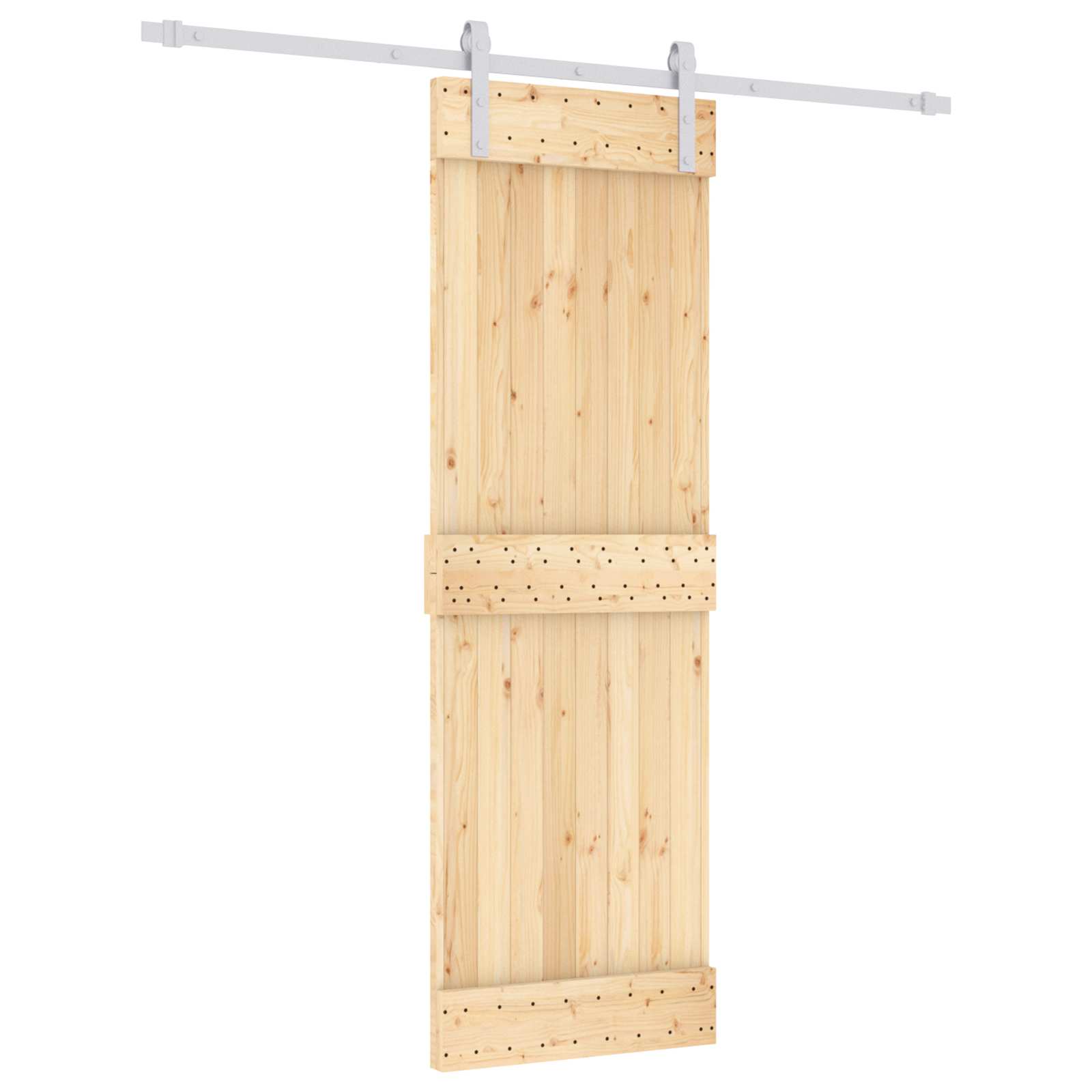 Klizna vrata Prirodna i bijela 70 x 210 cm Čvrsta borovina