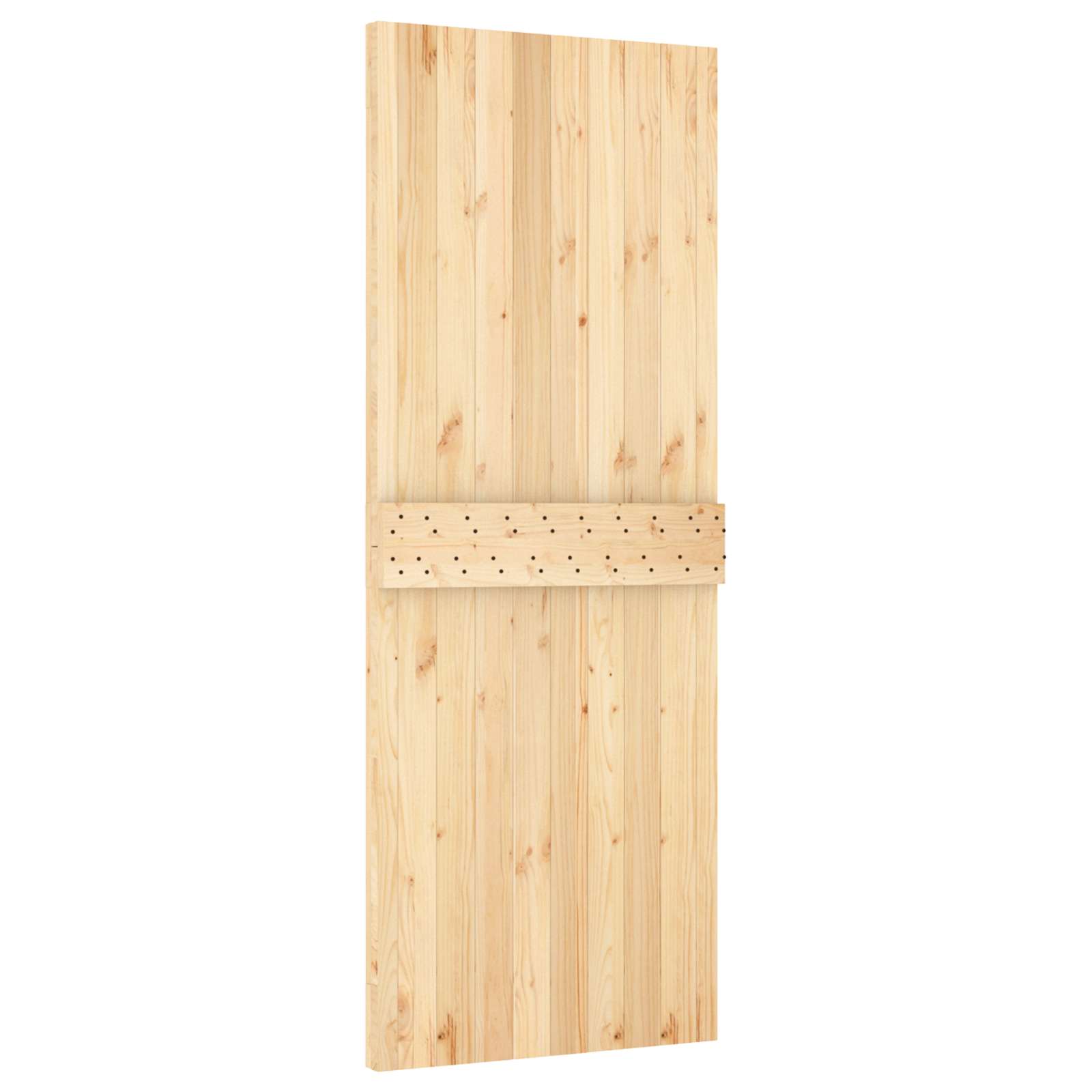 Klizna vrata Prirodna i crna 80 x 210 cm Čvrsta borovina