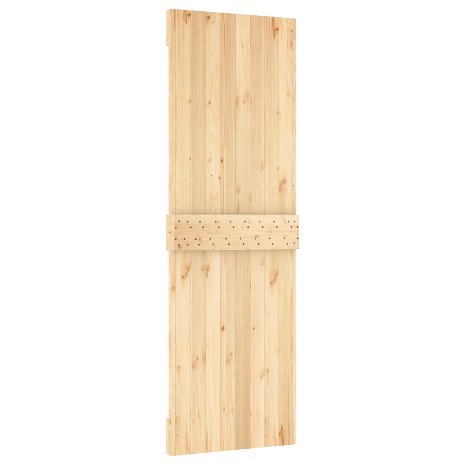 Klizna vrata Prirodna i bijela 70 x 210 cm Čvrsta borovina