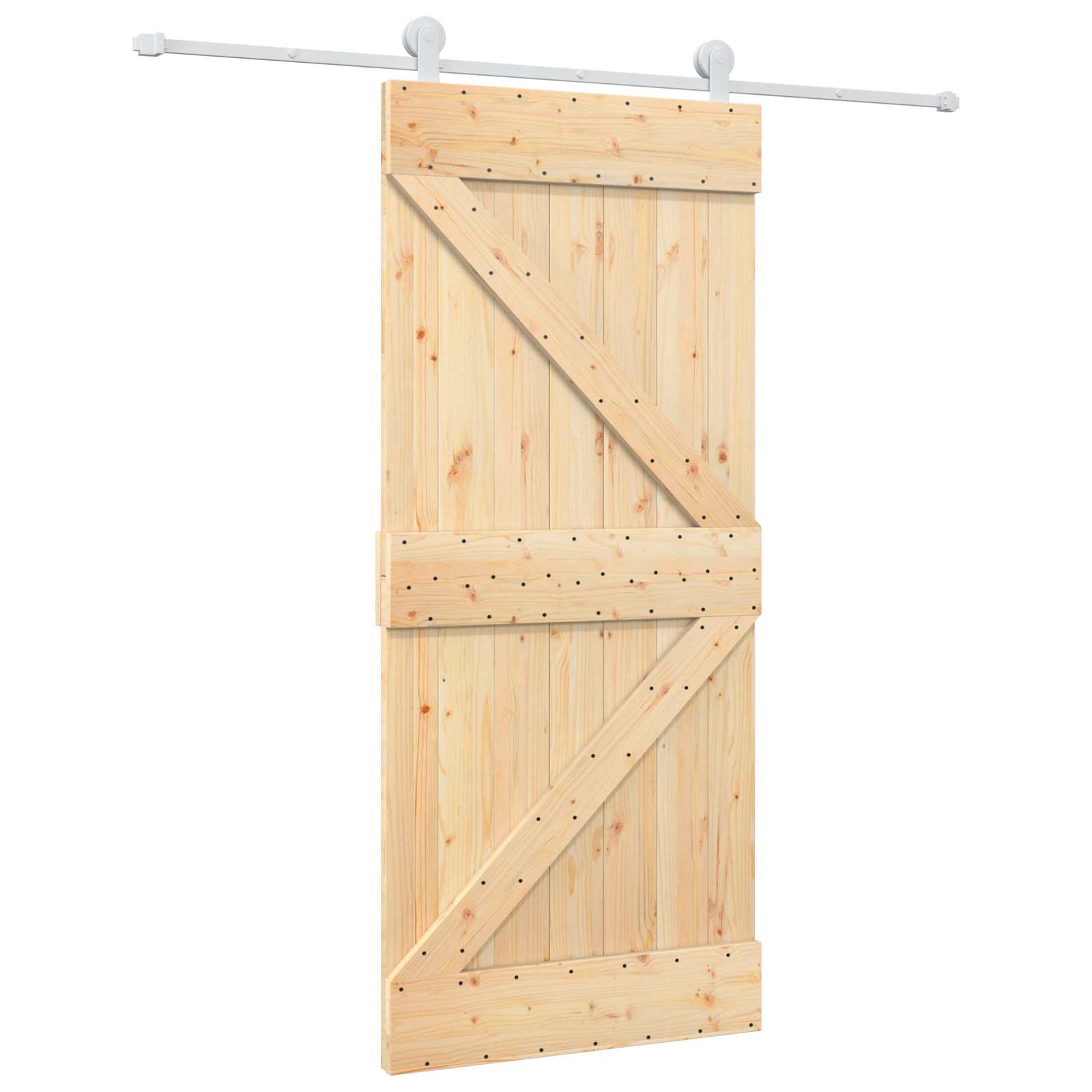 Klizna vrata Prirodna i bijela 90 x 210 cm Masivna borovina