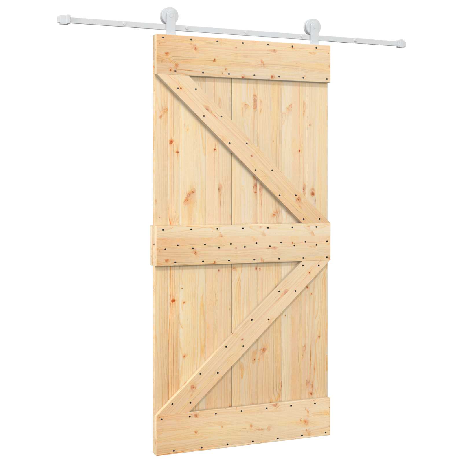 Klizna vrata Prirodna i bijela 100 x 210 cm Masivna borovina