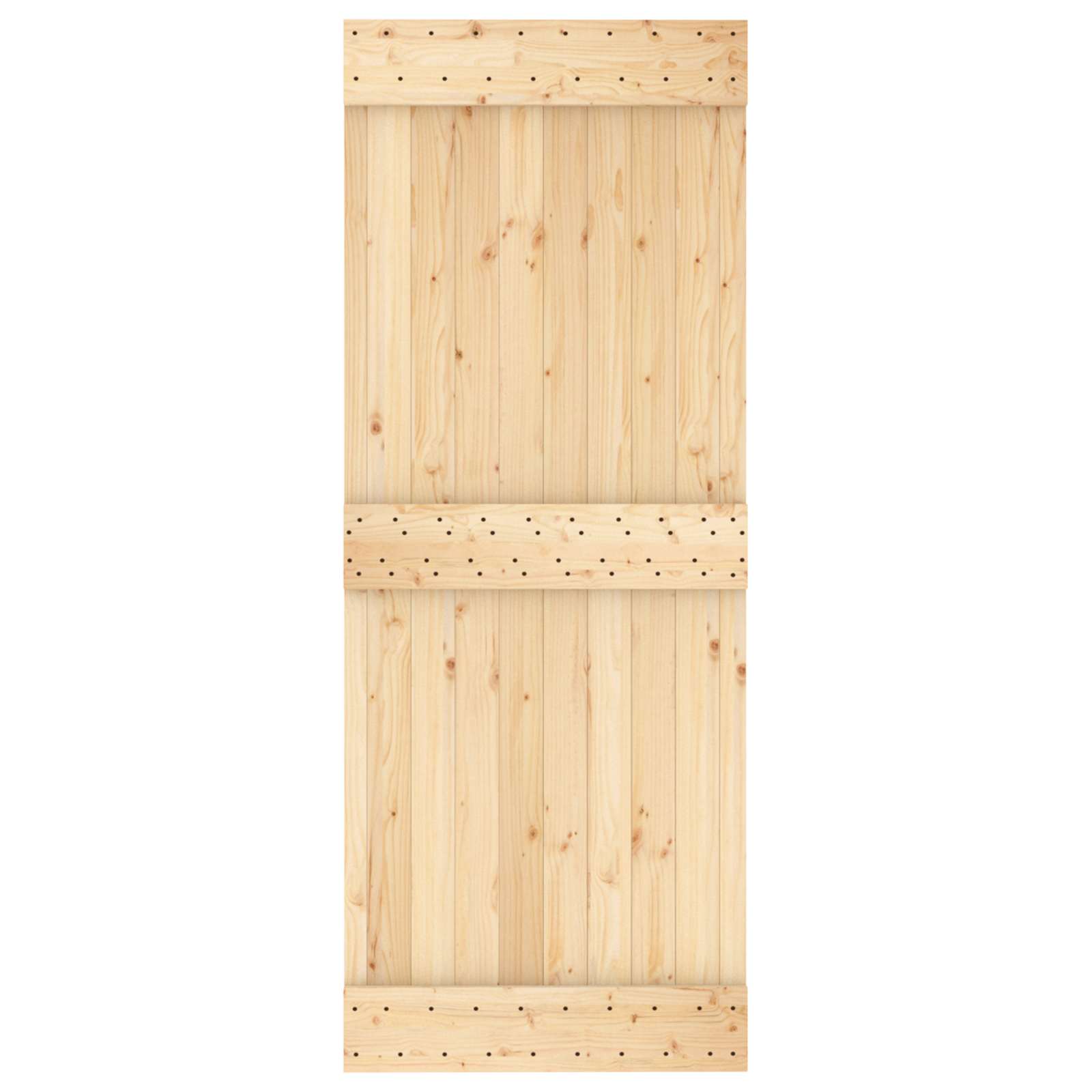 Klizna vrata Prirodna i bijela 80 x 210 cm Čvrsta borovina