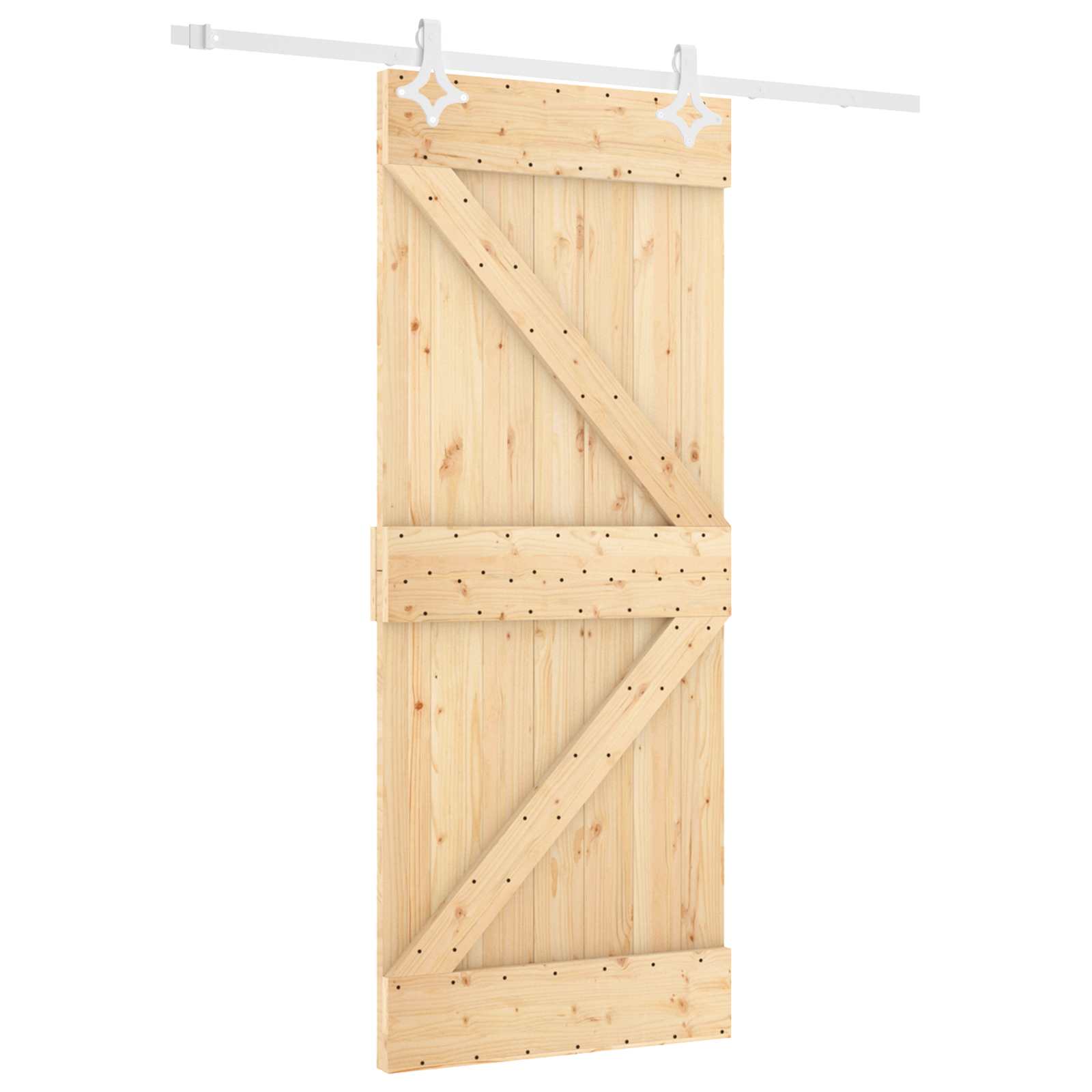 Klizna vrata Prirodna i bijela 80 x 210 cm Masivna borovina