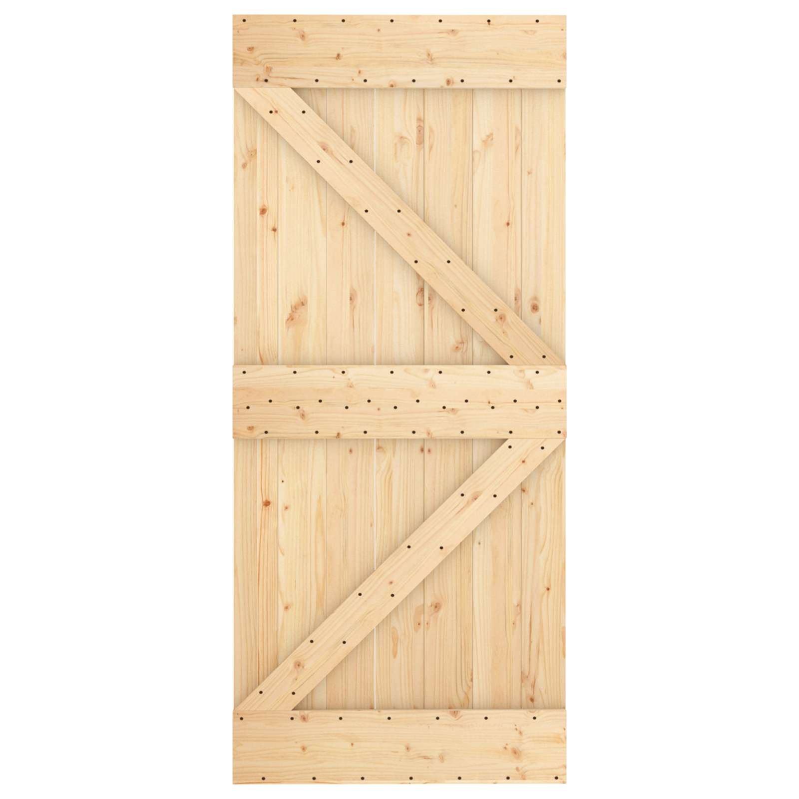 Klizna vrata Prirodna i bijela 90 x 210 cm Masivna borovina