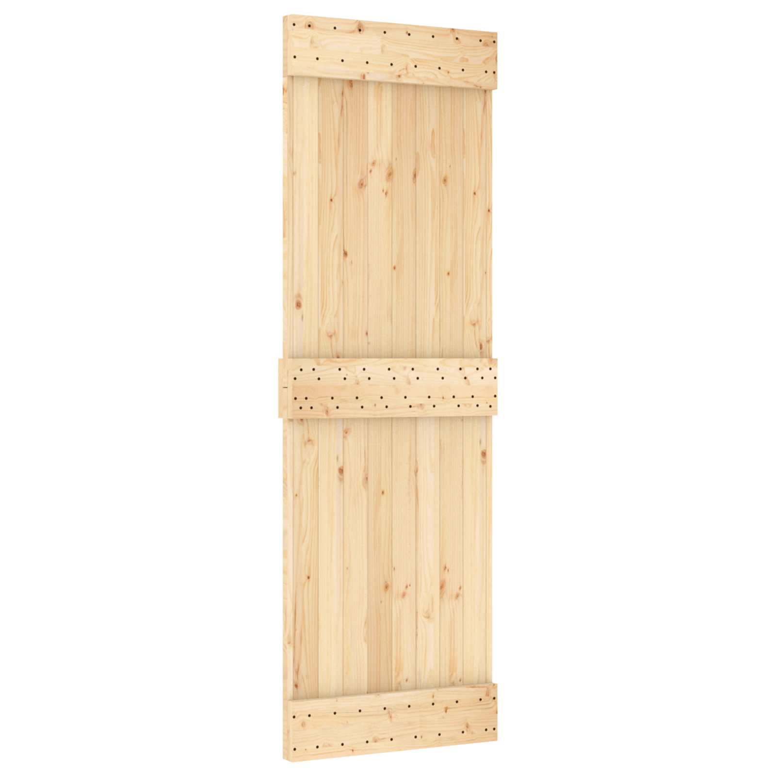 Klizna vrata Prirodna i bijela 70 x 210 cm Čvrsta borovina