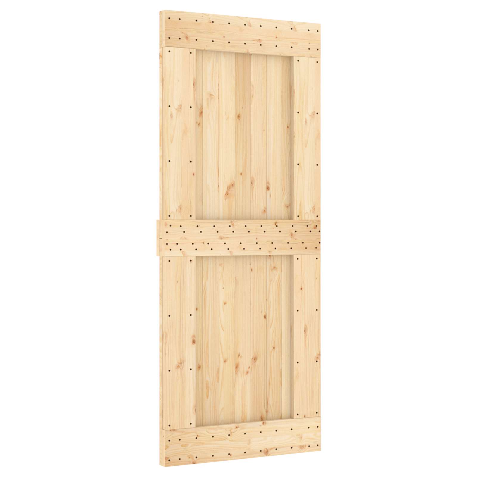 Klizna vrata Prirodna i bijela 85 x 210 cm Čvrsta borovina