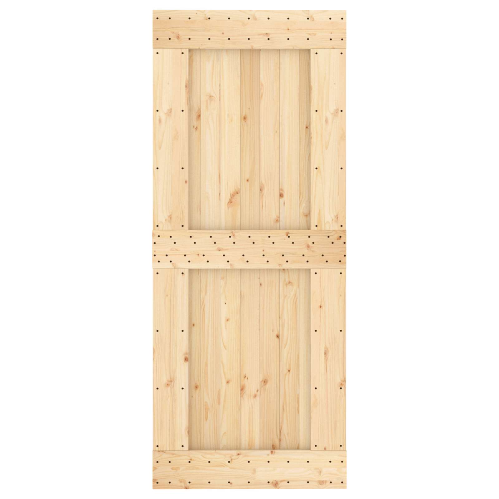 Klizna vrata Prirodna i bijela 85 x 210 cm Čvrsta borovina