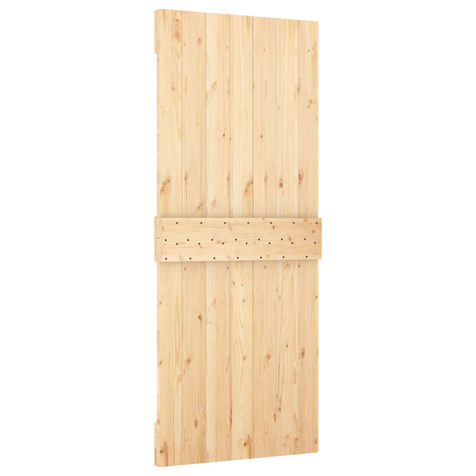 Klizna vrata Prirodna i bijela 85 x 210 cm Čvrsta borovina