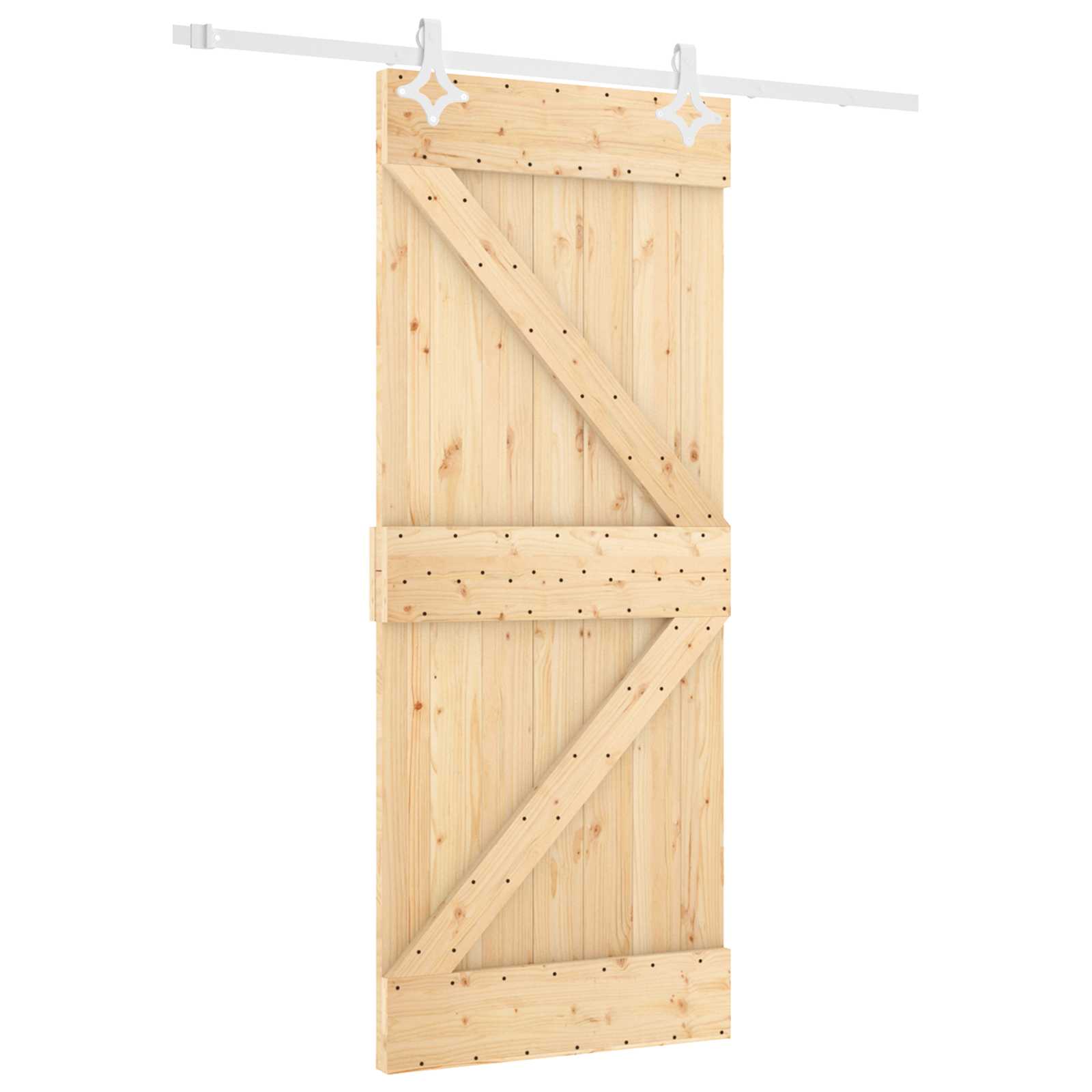 Klizna vrata Prirodna i bijela 80 x 210 cm Masivna borovina