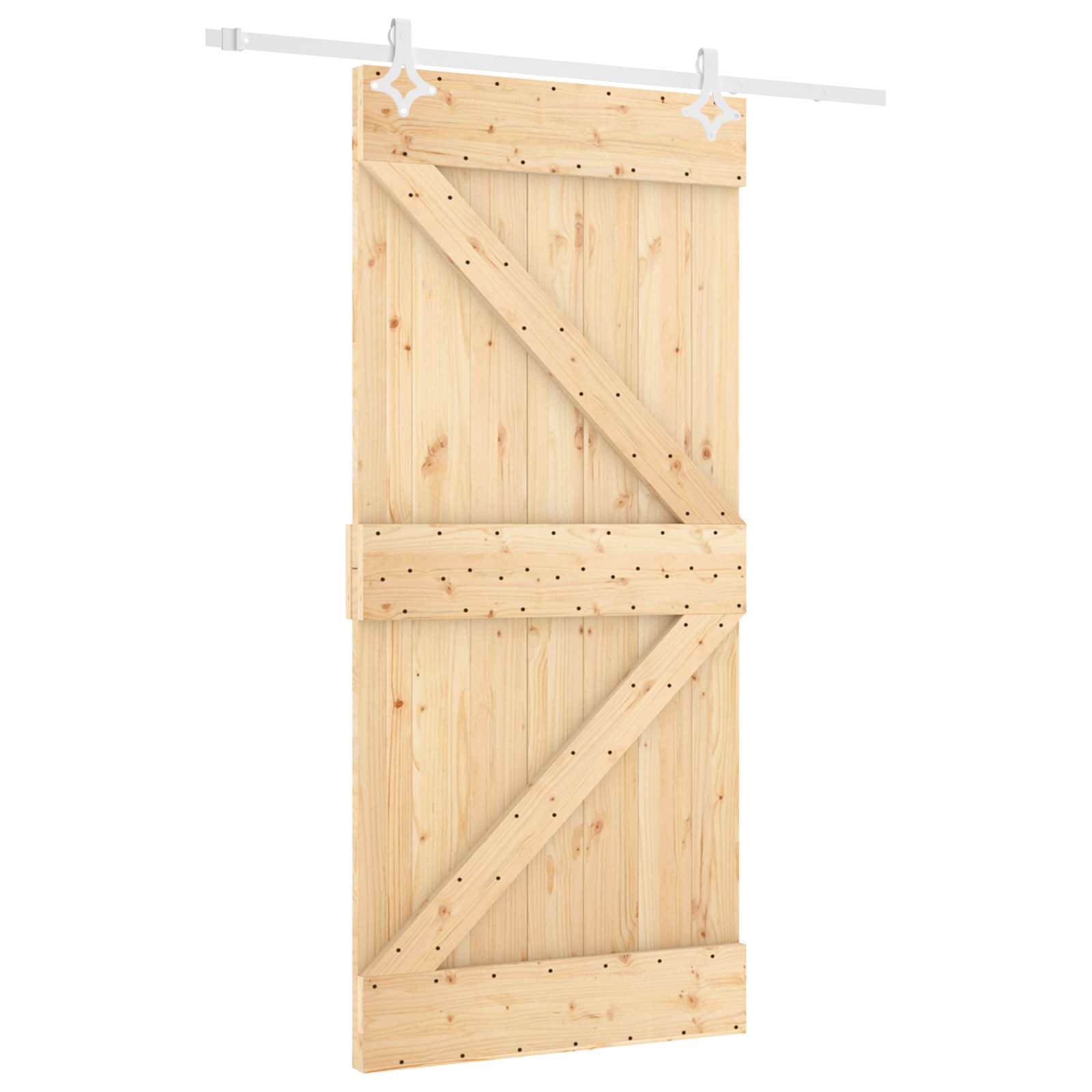Klizna vrata Prirodna i bijela 100 x 210 cm Masivna borovina