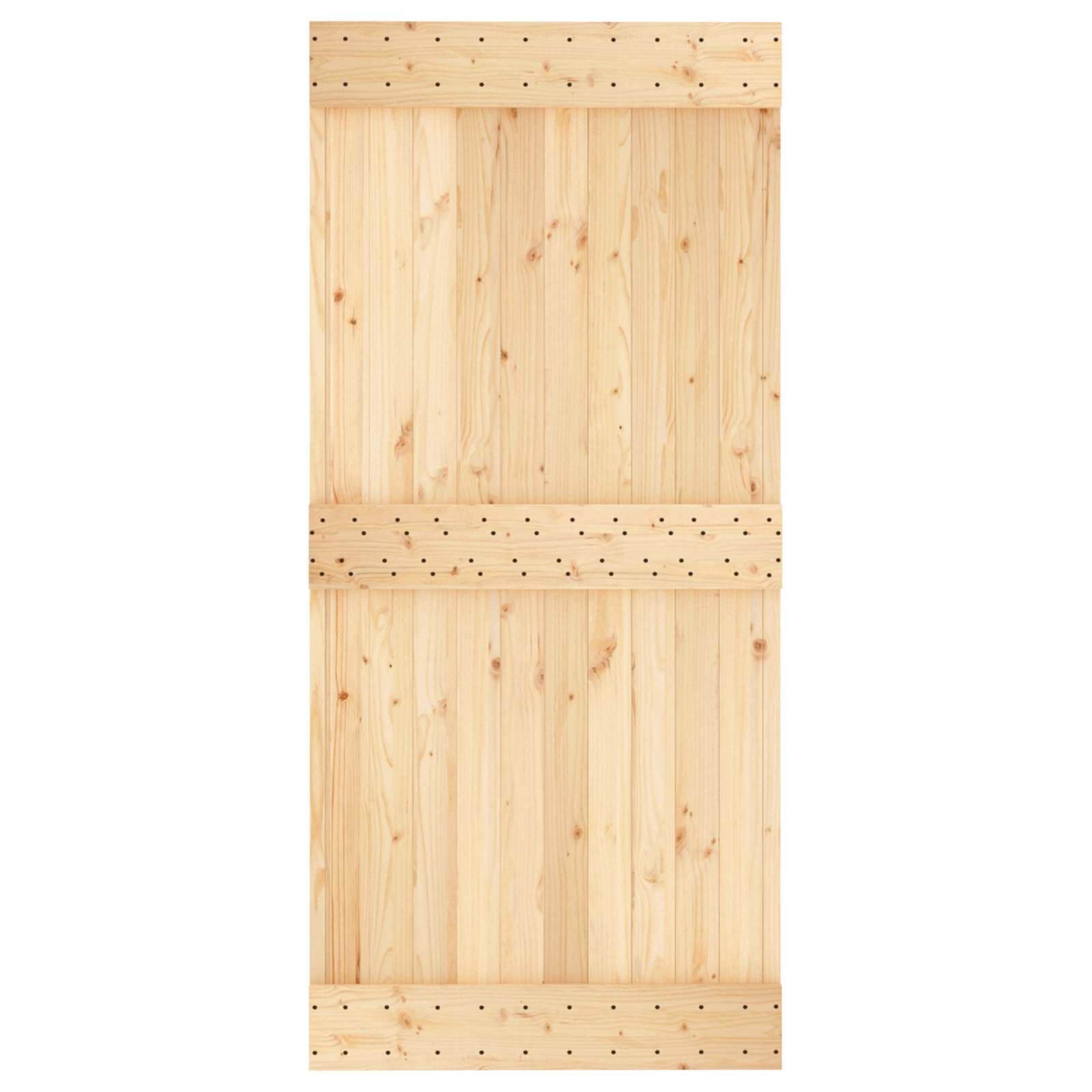 Klizna vrata Prirodna i bijela 95 x 210 cm Čvrsta borovina