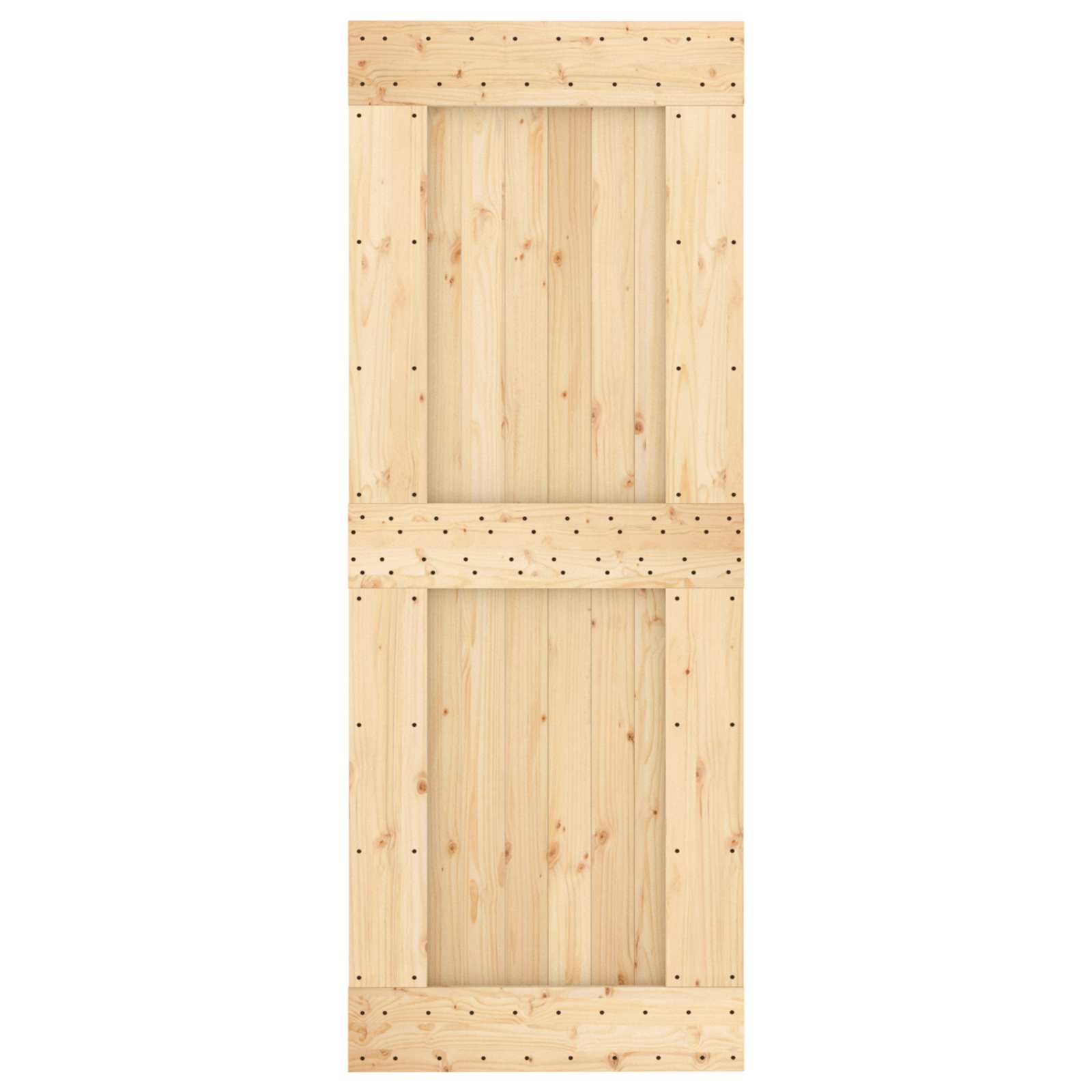 Klizna vrata Prirodna i bijela 80 x 210 cm Čvrsta borovina