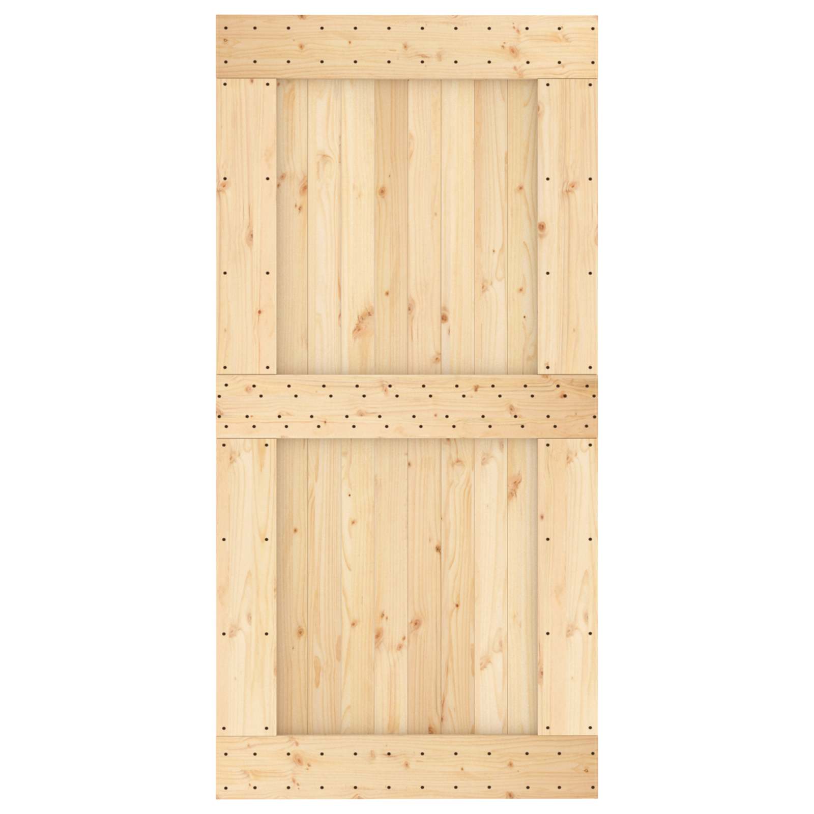 Klizna vrata Prirodna i bijela 100 x 210 cm Čvrsta borovina