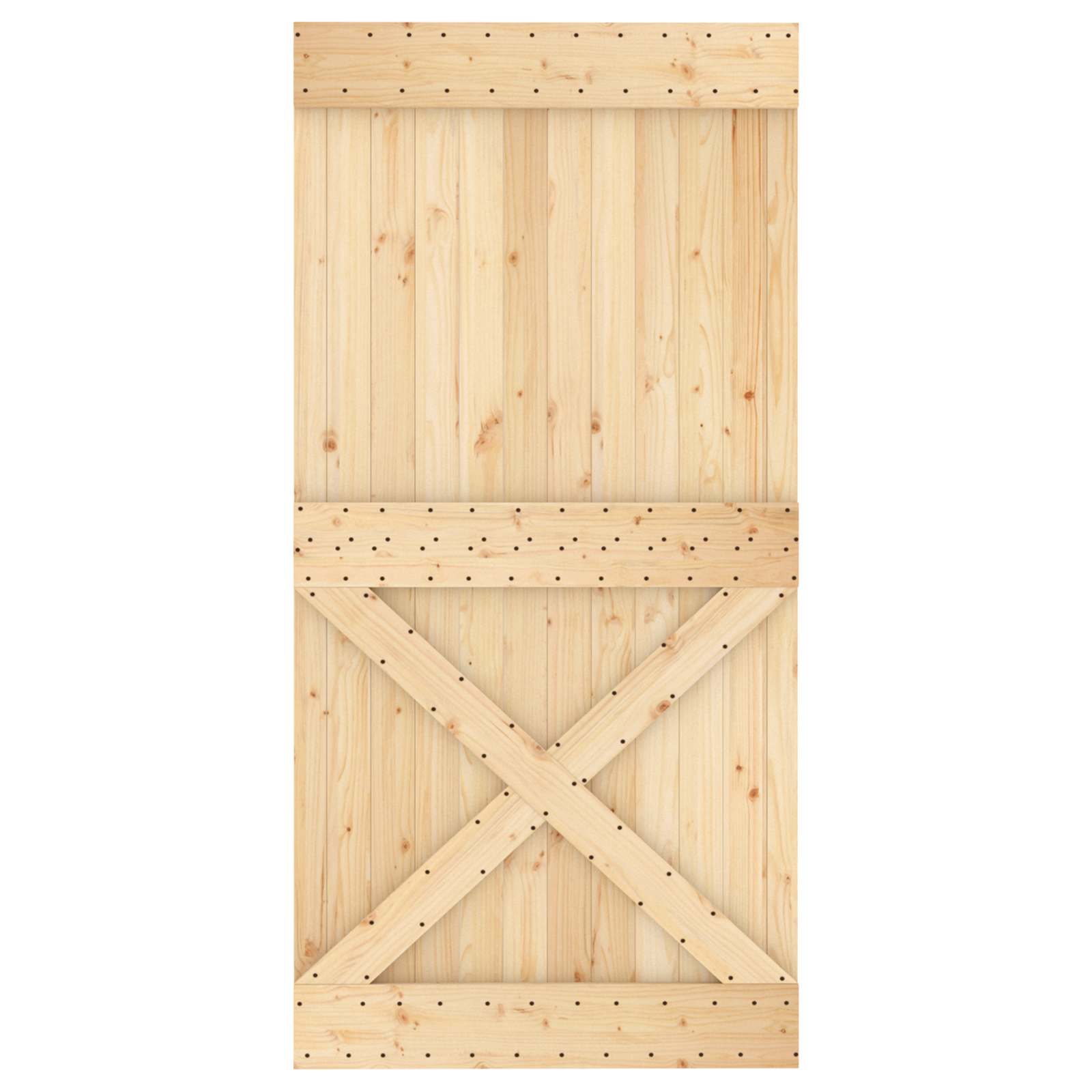 Klizna vrata Prirodna i bijela 100 x 210 cm Čvrsta borovina