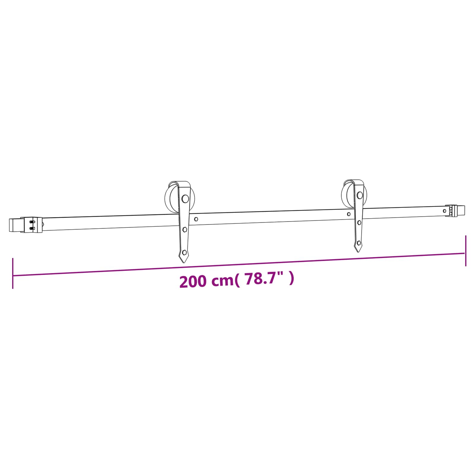 Klizna vrata Prirodna i crna 70 x 210 cm Čvrsta borovina