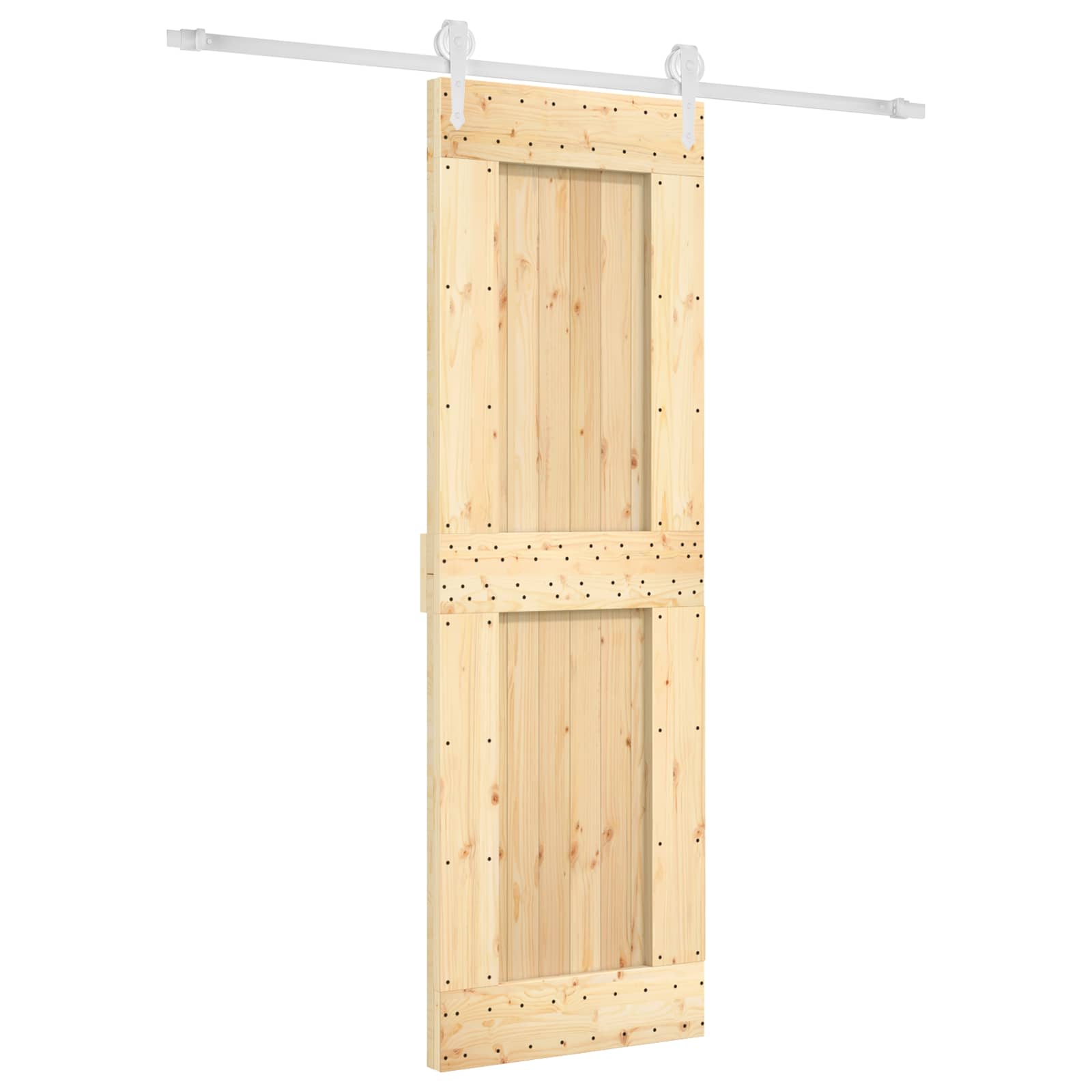 Klizna vrata Prirodna i bijela 70 x 210 cm Čvrsta borovina