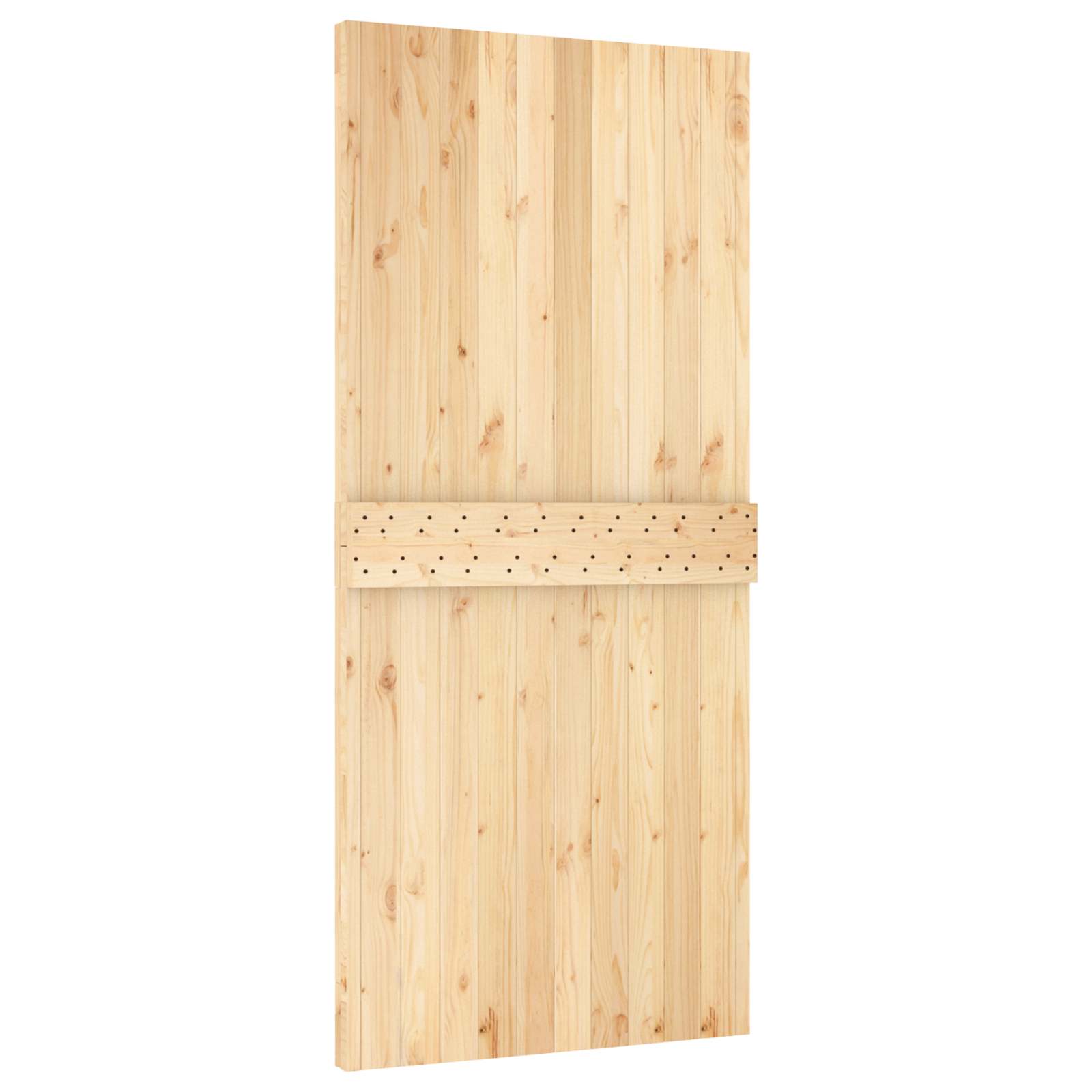 Klizna vrata Prirodna i bijela 95 x 210 cm Čvrsta borovina