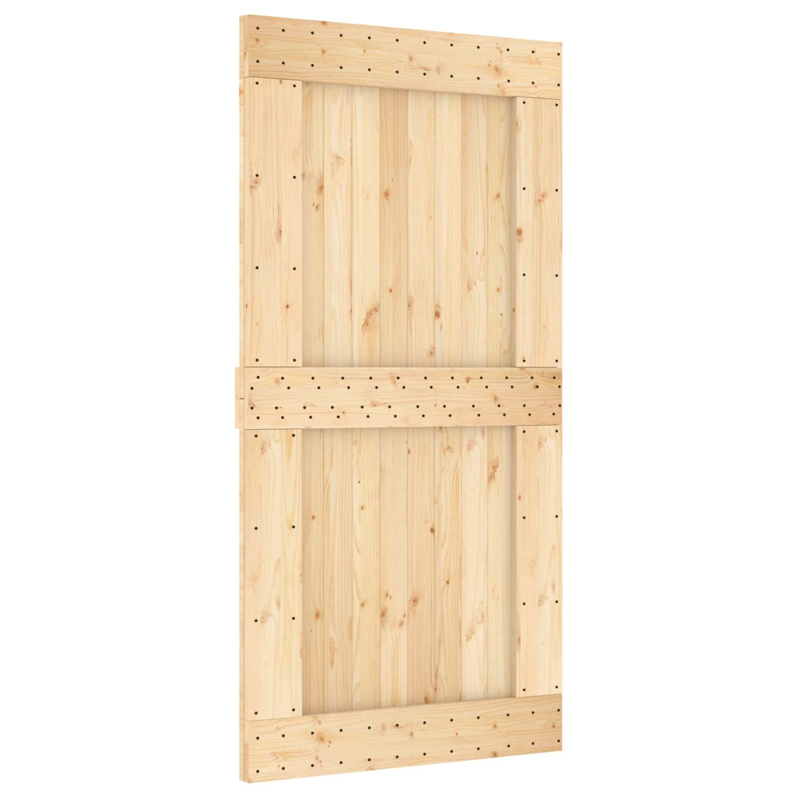 Klizna vrata Prirodna i bijela 100 x 210 cm Čvrsta borovina