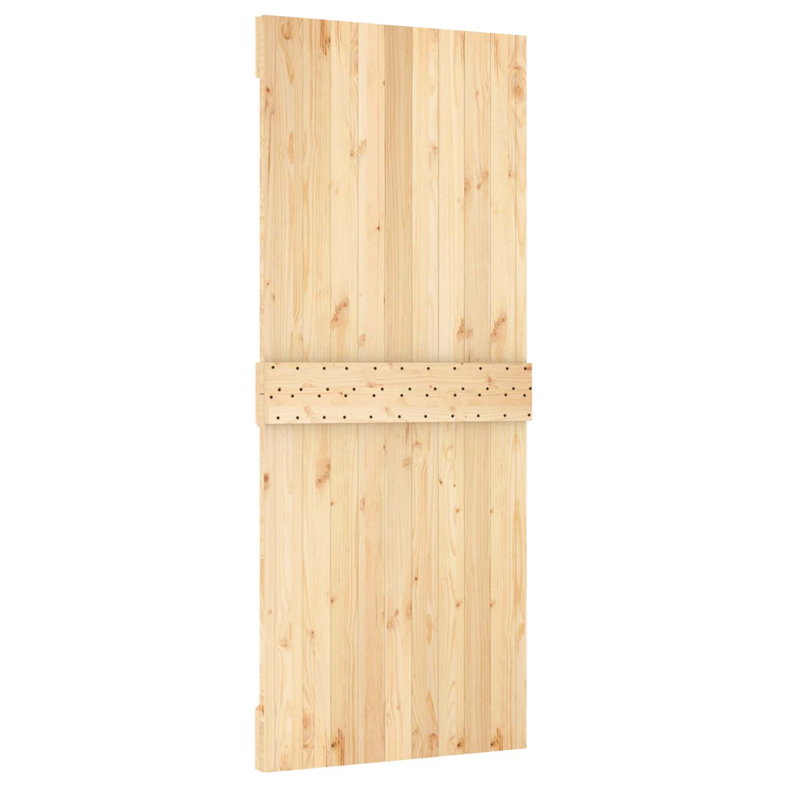 Klizna vrata Prirodna i bijela 85 x 210 cm Čvrsta borovina