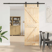 Klizna vrata NARVIK Prirodna i crna 70 x 210 cm (213,5 cm)
