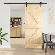 Klizna vrata NARVIK Prirodna i crna 85 x 210 cm (213,5 cm)
