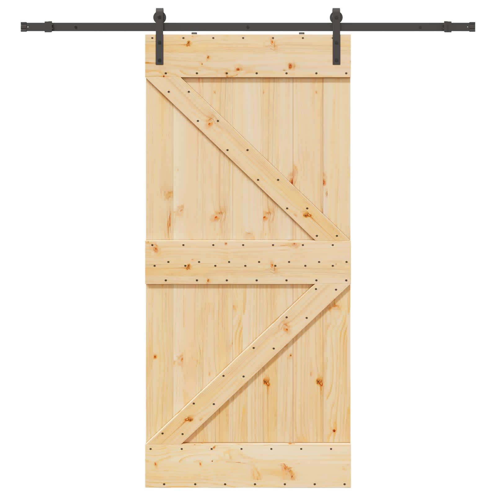 Klizna vrata NARVIK Prirodna i crna 100 x 210 cm (213,5 cm)