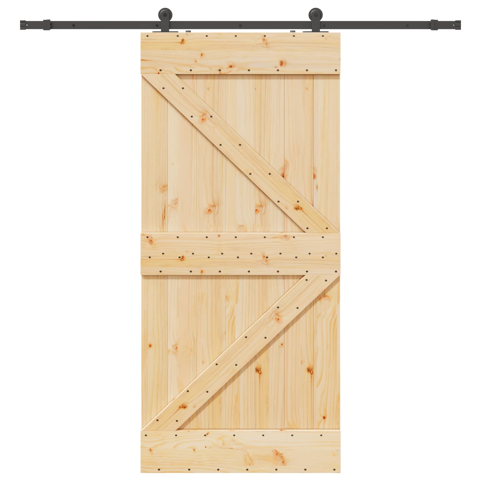 Klizna vrata NARVIK Prirodna i crna 100 x 210 cm (213,5 cm)