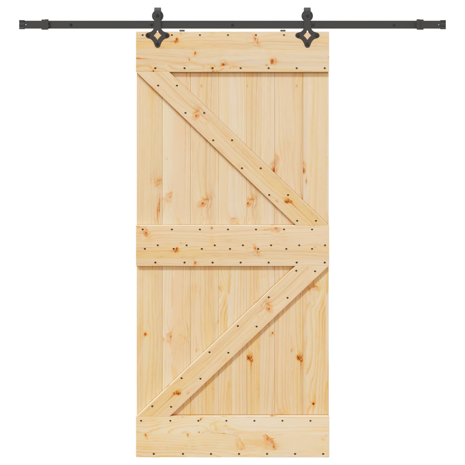 Klizna vrata NARVIK Prirodna i crna 100 x 210 cm (213,5 cm)