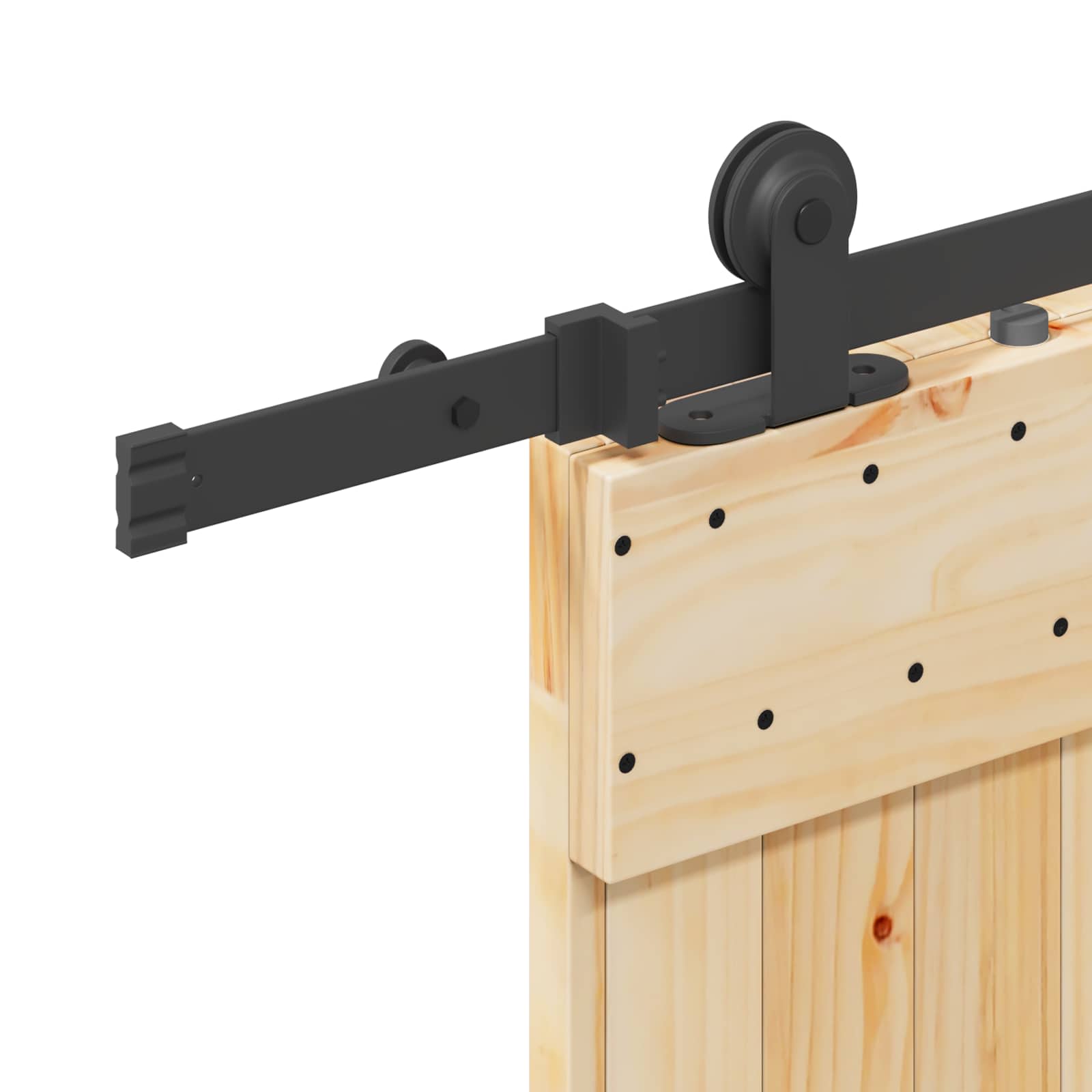 Klizna vrata NARVIK Prirodna i crna 90 x 210 cm (213,5 cm)