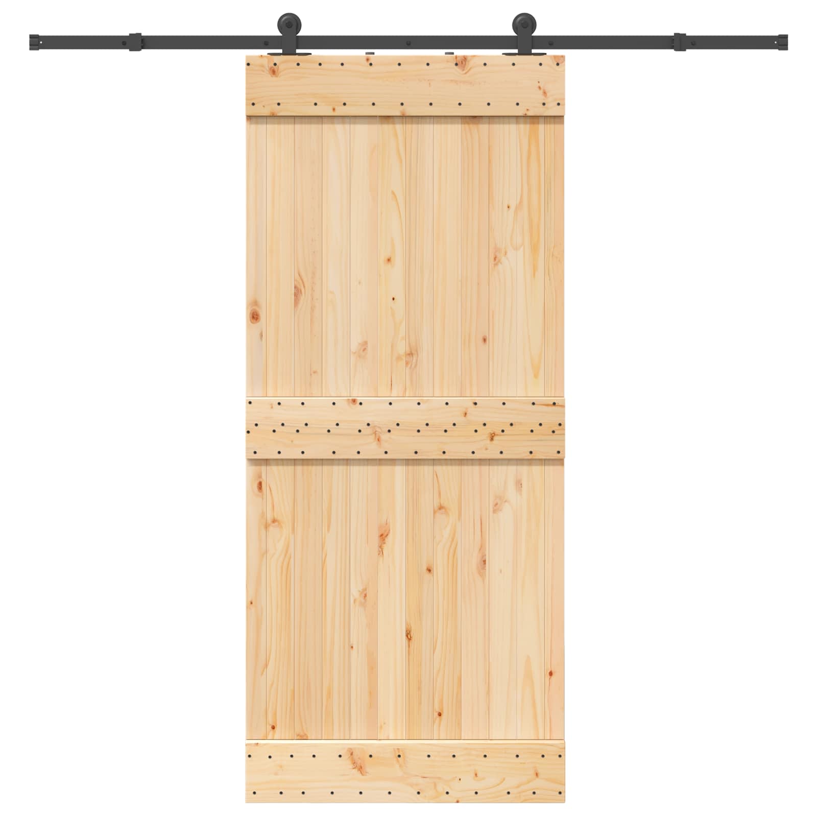Klizna vrata NARVIK Prirodna i crna 90 x 210 cm (213,5 cm)