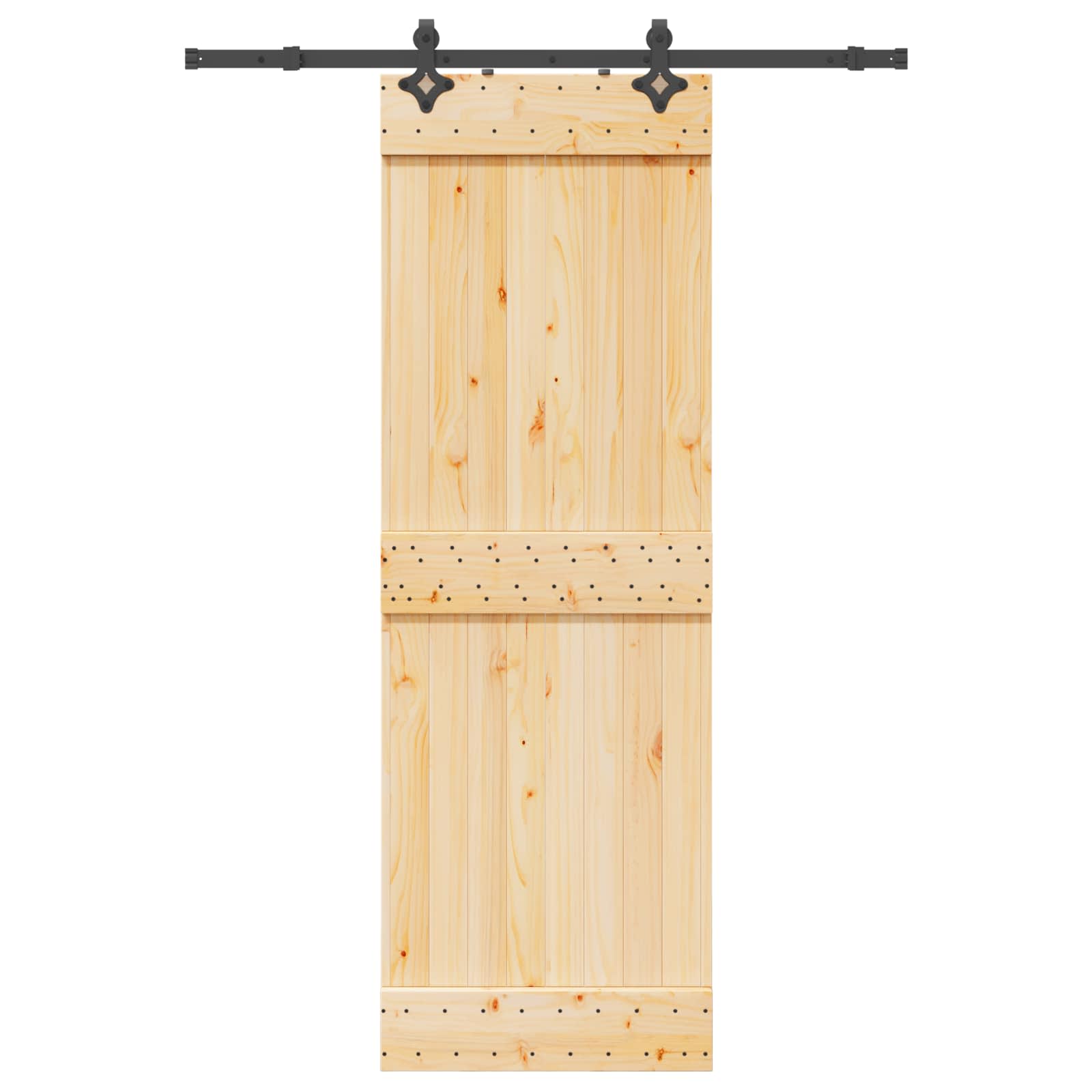 Klizna vrata NARVIK Prirodna i crna 70 x 210 cm (152,5 cm)