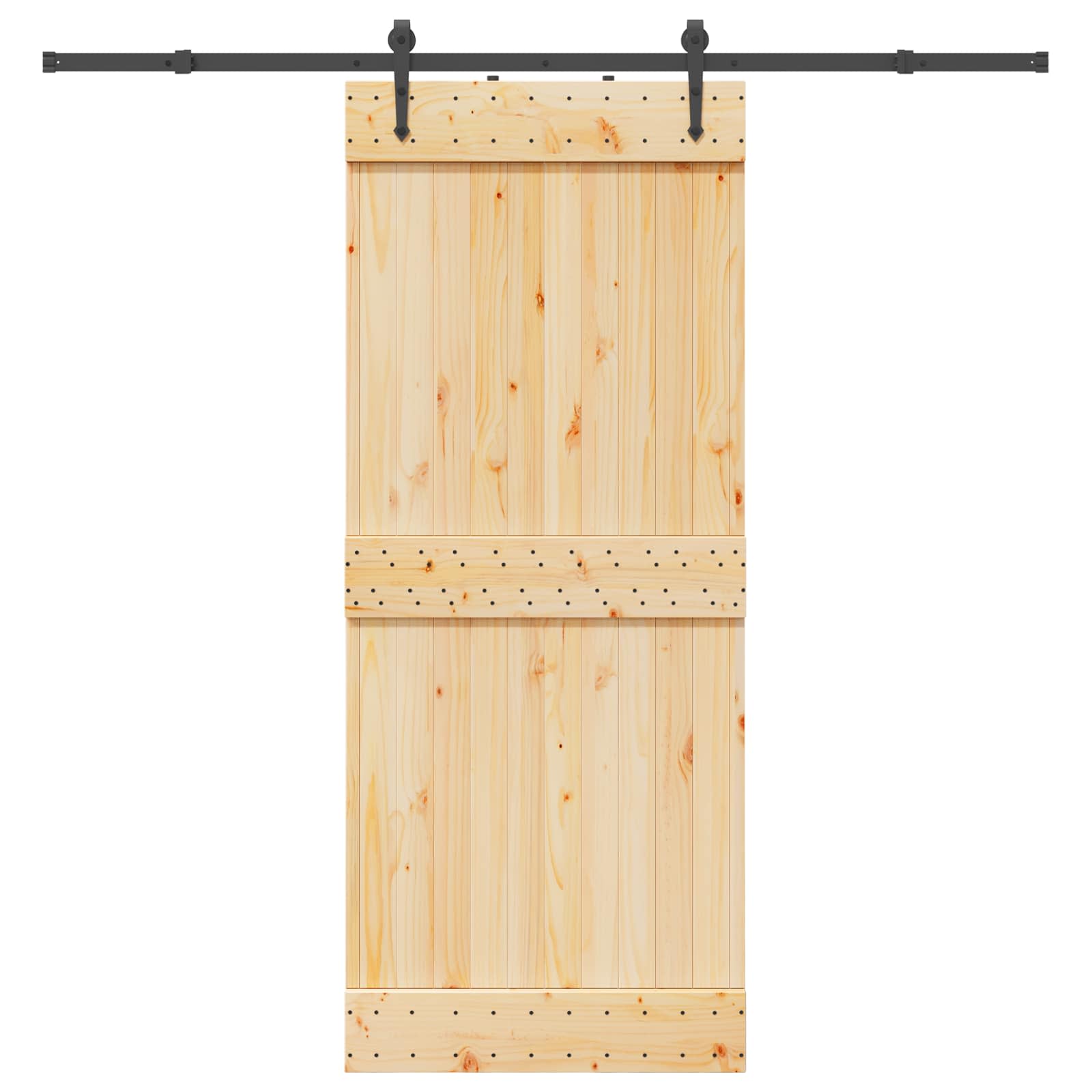 Klizna vrata NARVIK Prirodna i crna 85 x 210 cm (213,5 cm)