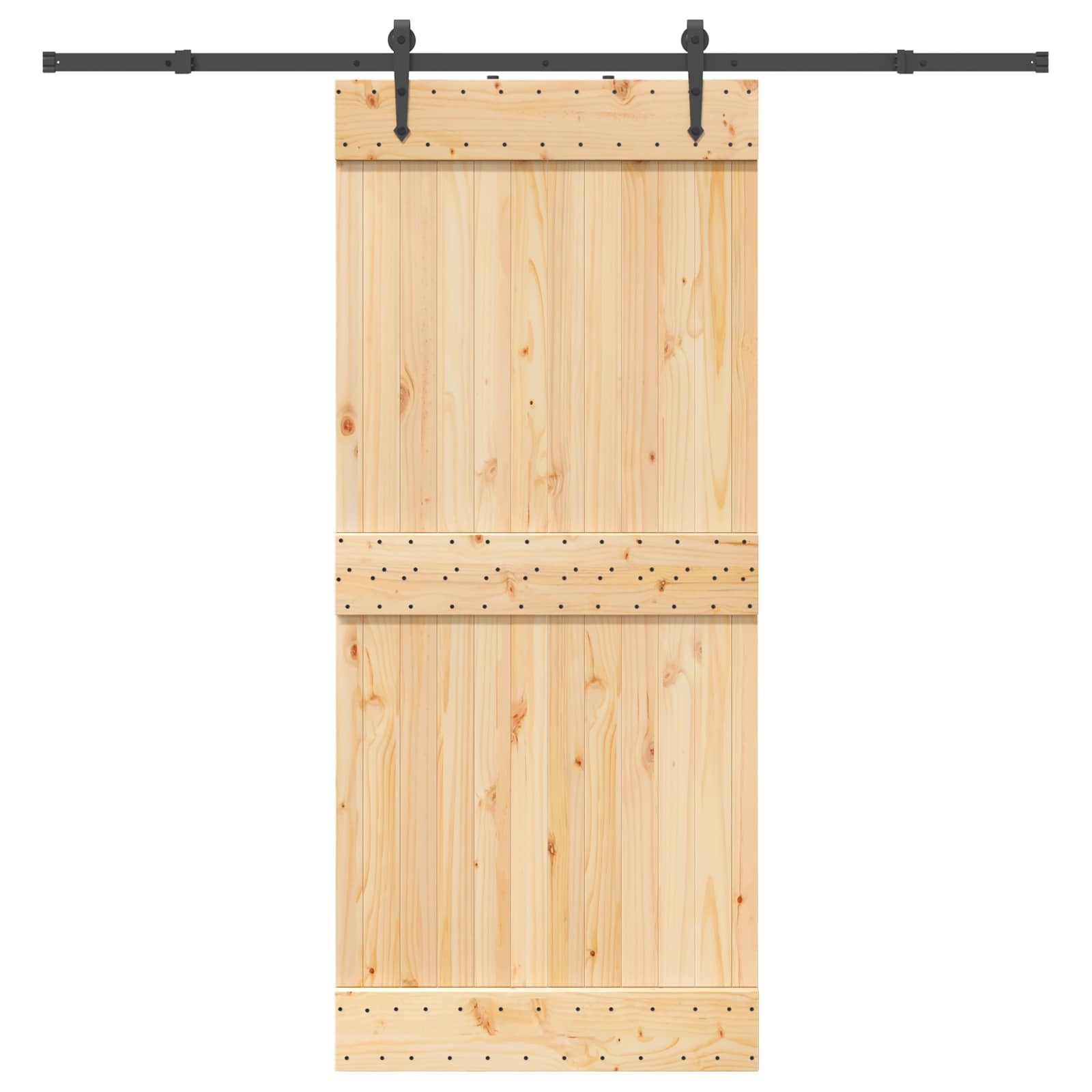 Klizna vrata NARVIK Prirodna i crna 90 x 210 cm (213,5 cm)