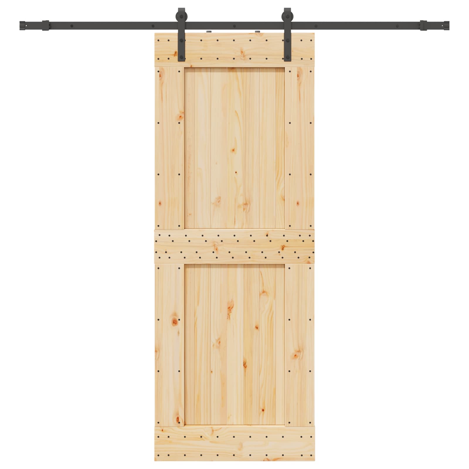 Klizna vrata NARVIK Prirodna i crna 85 x 210 cm (213,5 cm)
