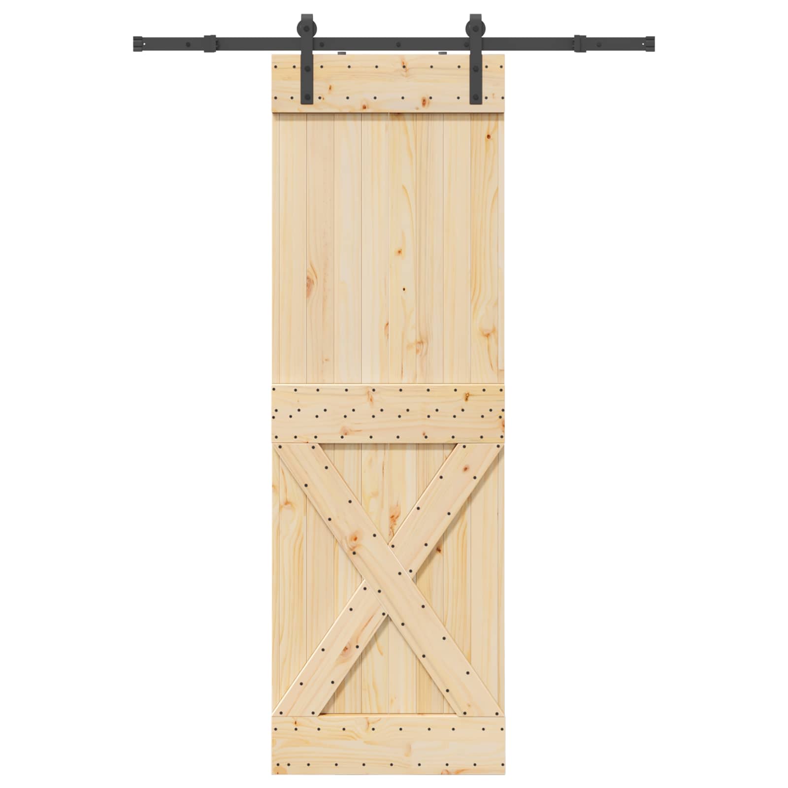 Klizna vrata NARVIK Prirodna i crna 70 x 210 cm (152,5 cm)