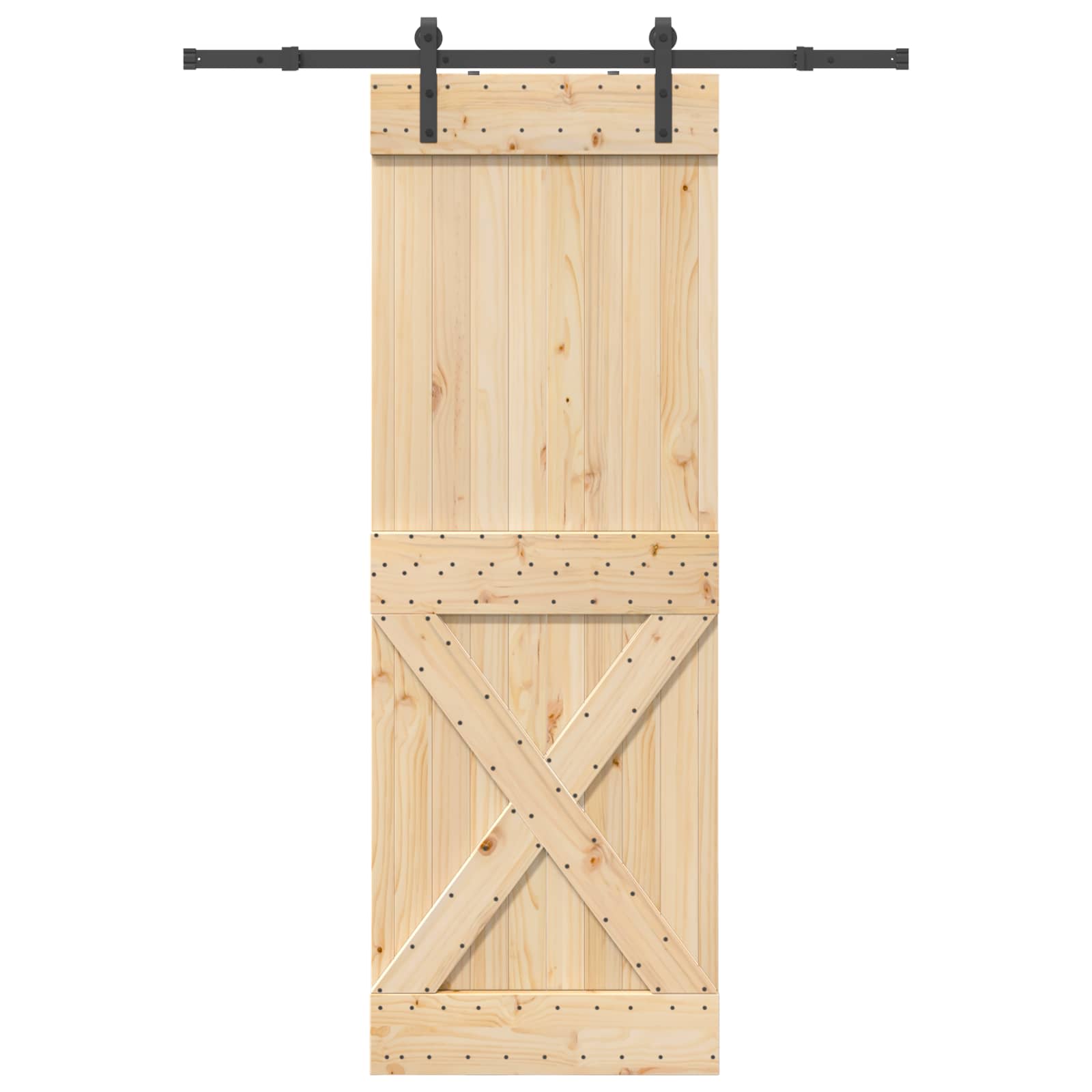 Klizna vrata NARVIK Prirodna i crna 80 x 210 cm (152,5 cm)