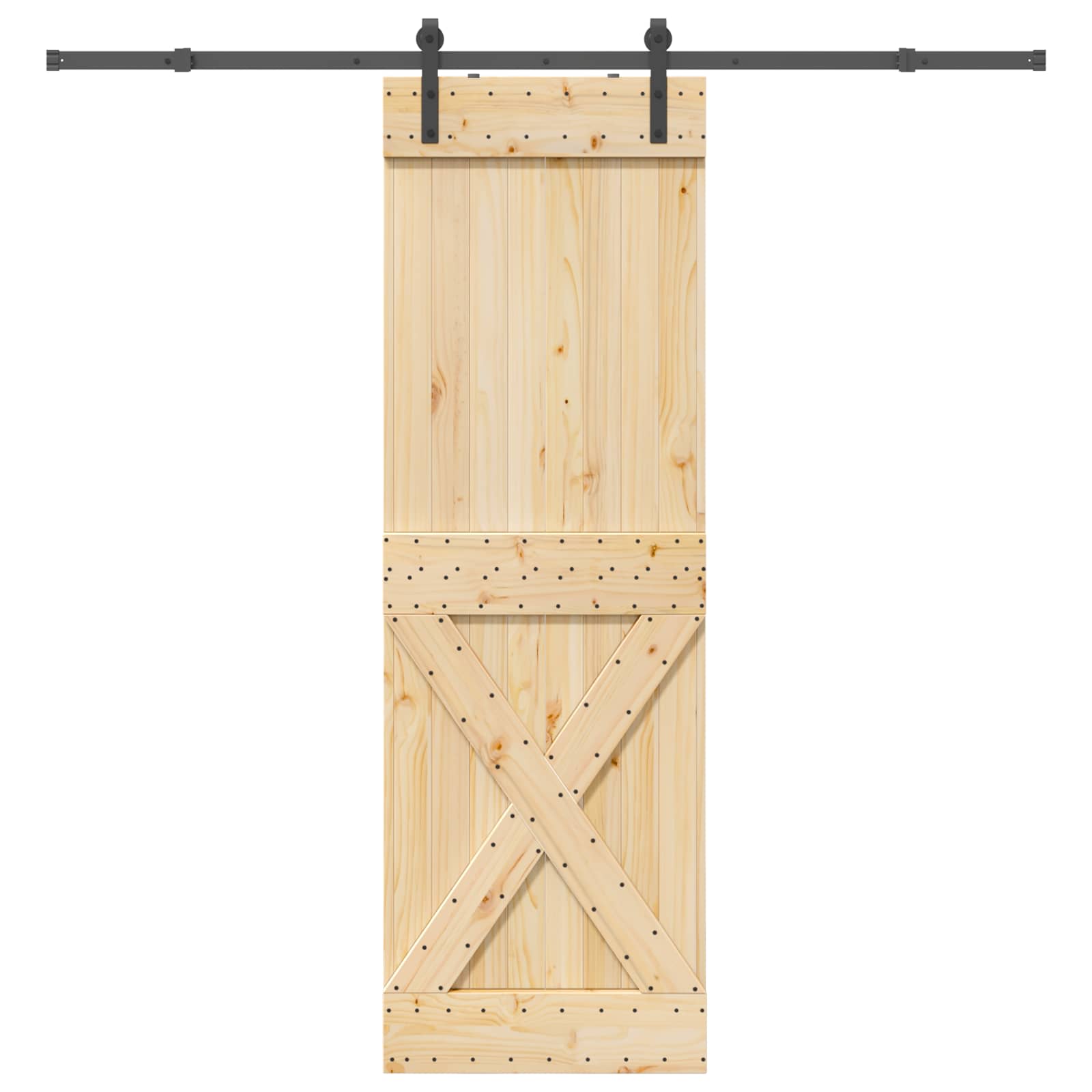 Klizna vrata NARVIK Prirodna i crna 70 x 210 cm (213,5 cm)