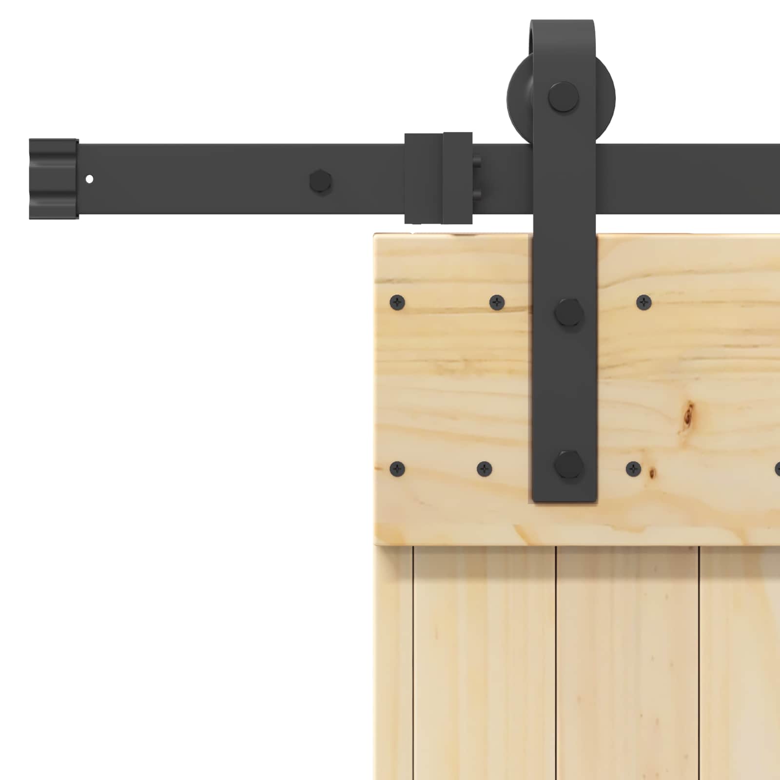 Klizna vrata NARVIK Prirodna i crna 80 x 210 cm (213,5 cm)