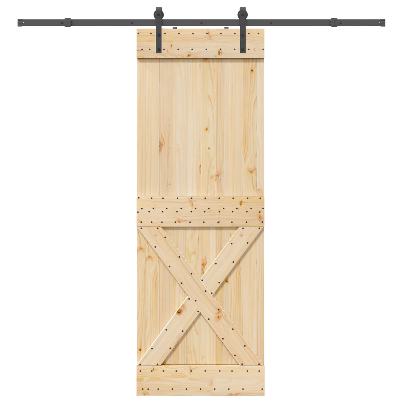 Klizna vrata NARVIK Prirodna i crna 80 x 210 cm (213,5 cm)