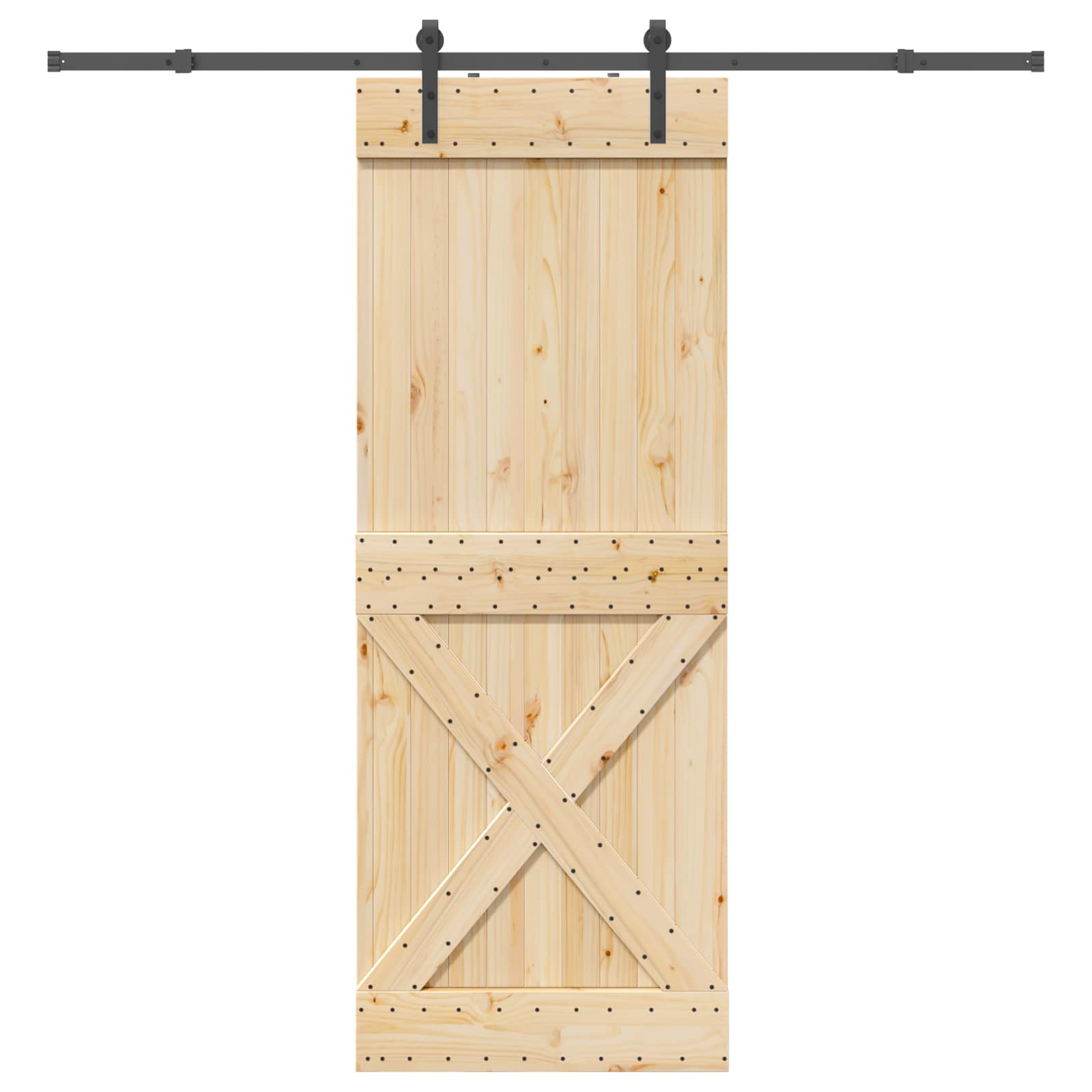 Klizna vrata NARVIK Prirodna i crna 85 x 210 cm (213,5 cm)
