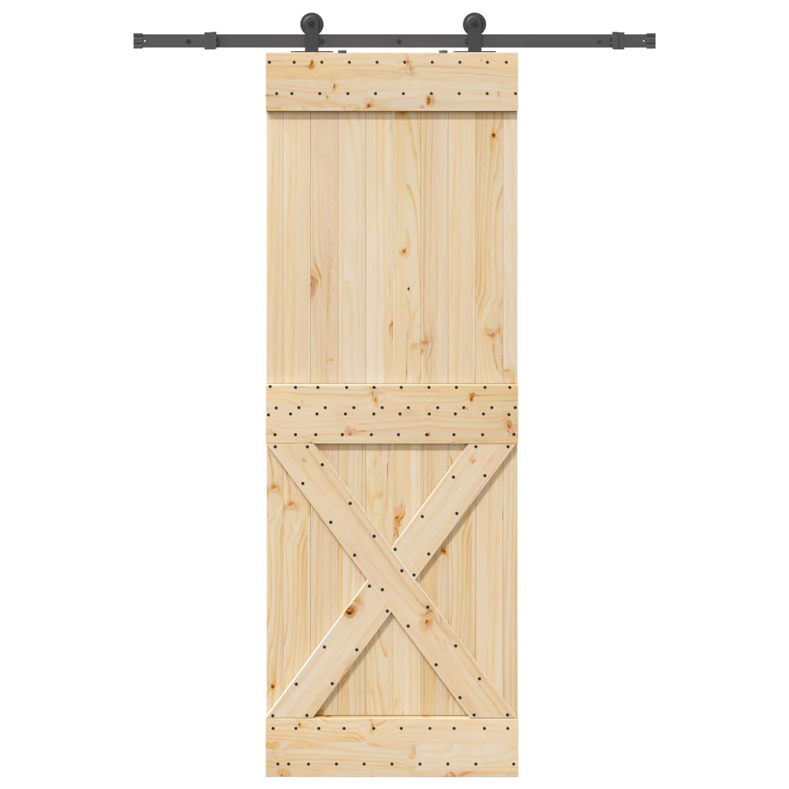 Klizna vrata NARVIK Prirodna i crna 80 x 210 cm (152,5 cm)