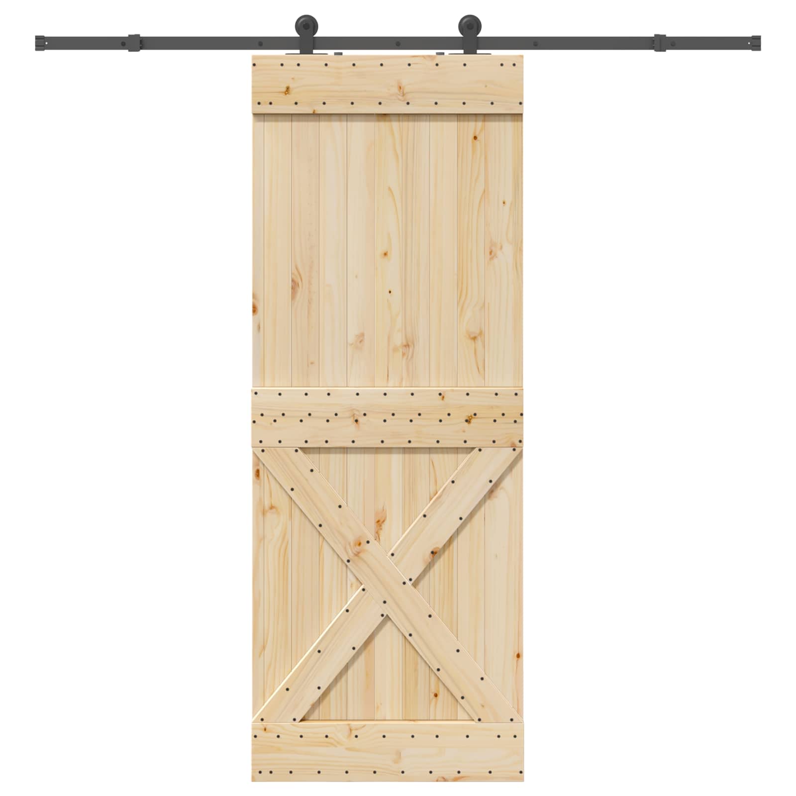 Klizna vrata NARVIK Prirodna i crna 85 x 210 cm (213,5 cm)