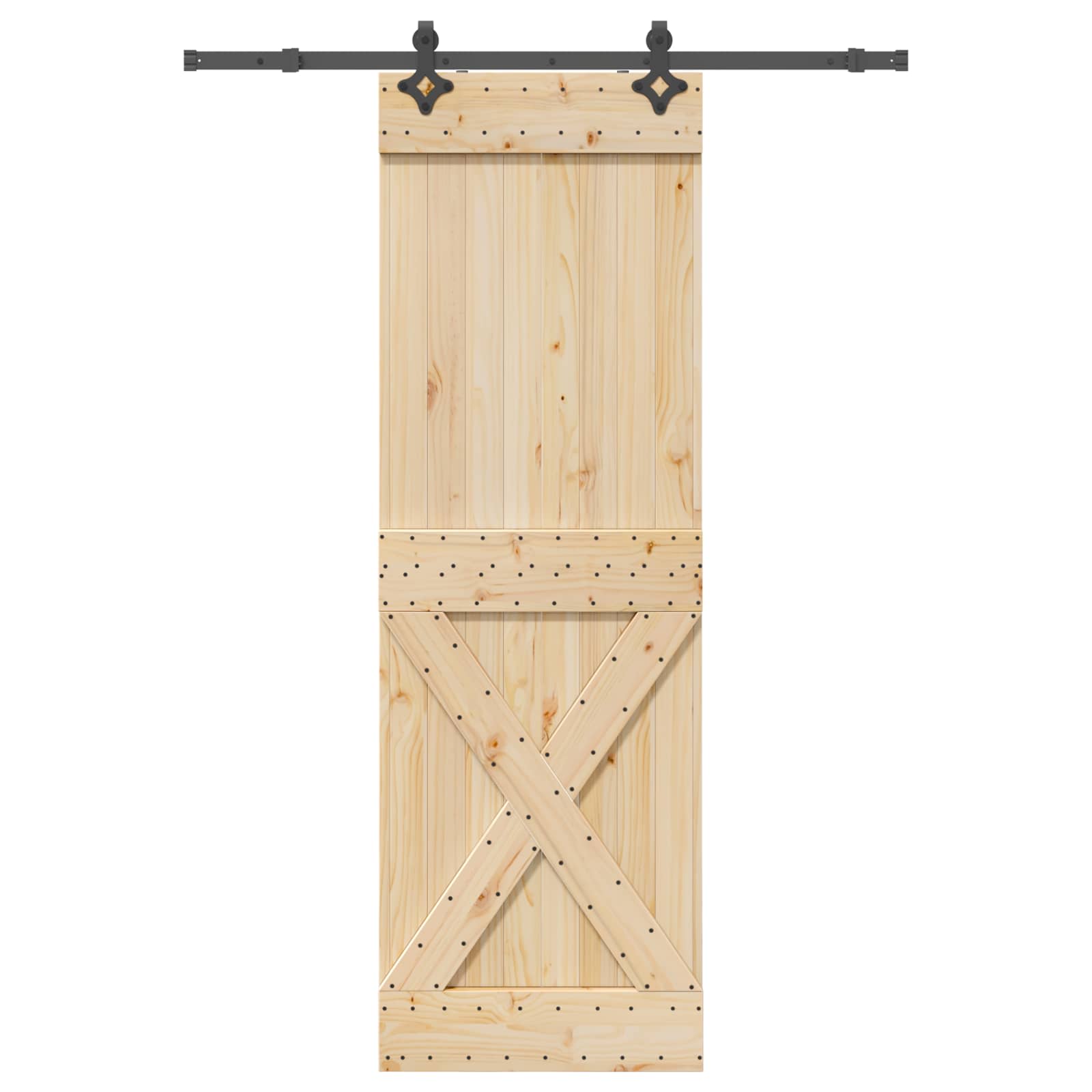 Klizna vrata NARVIK Prirodna i crna 70 x 210 cm (152,5 cm)