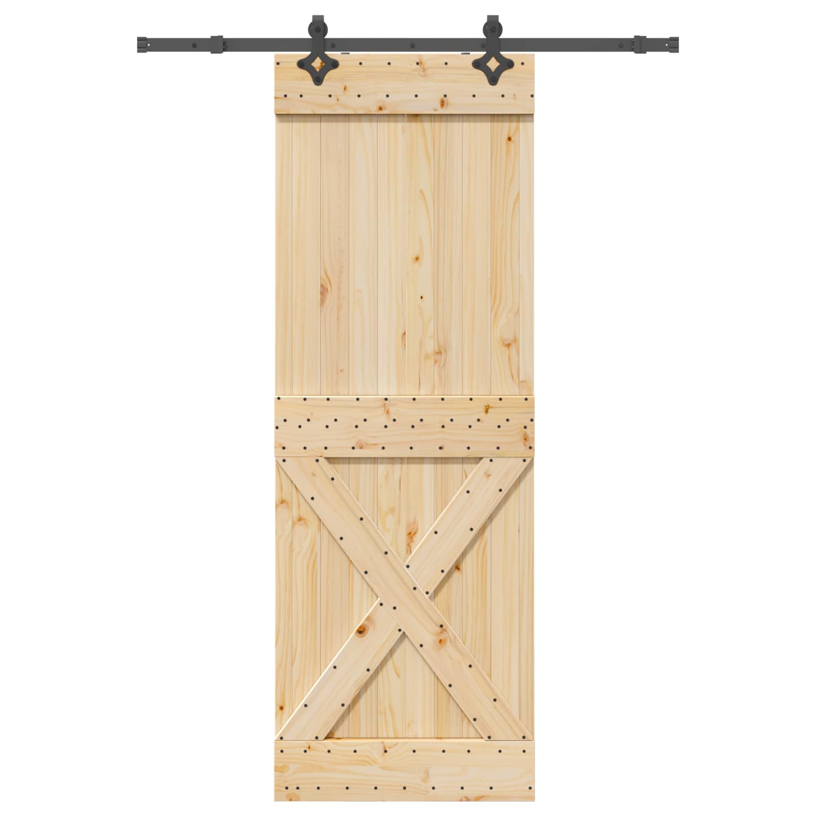 Klizna vrata NARVIK Prirodna i crna 80 x 210 cm (152,5 cm)