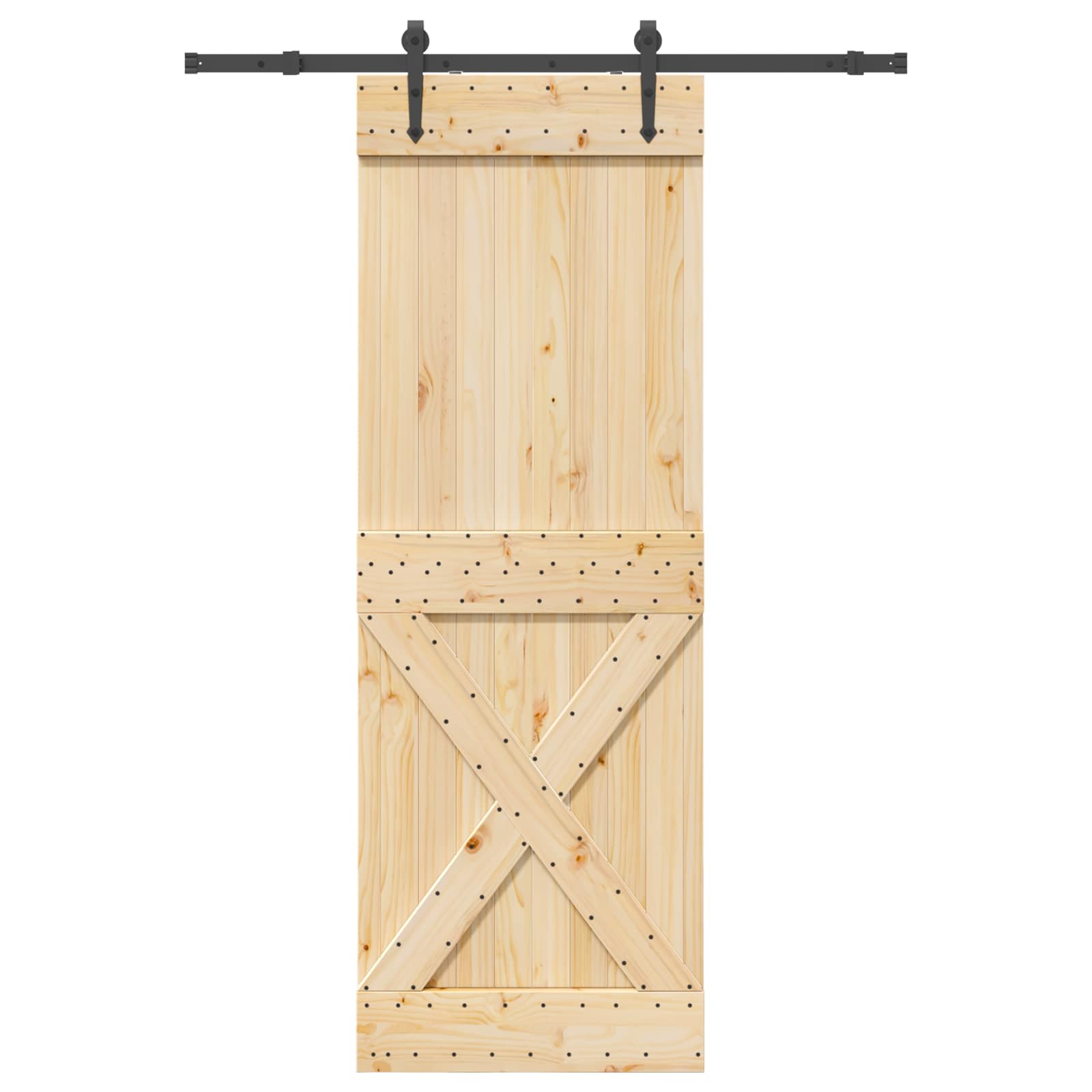Klizna vrata NARVIK Prirodna i crna 80 x 210 cm (152,5 cm)